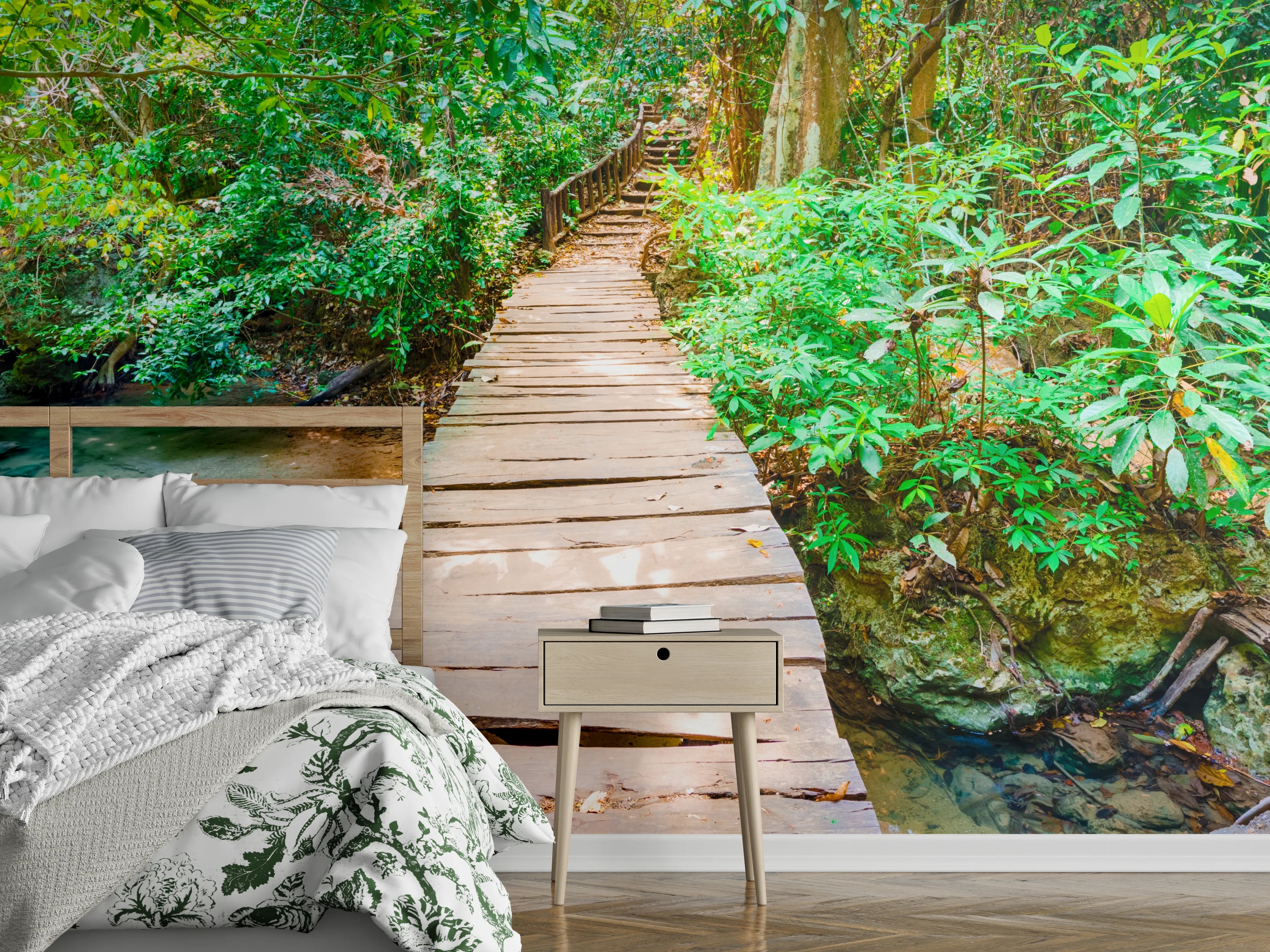 Wandverkleidung Schlafzimmer - Wasserfall im Erawan-Nationalpark