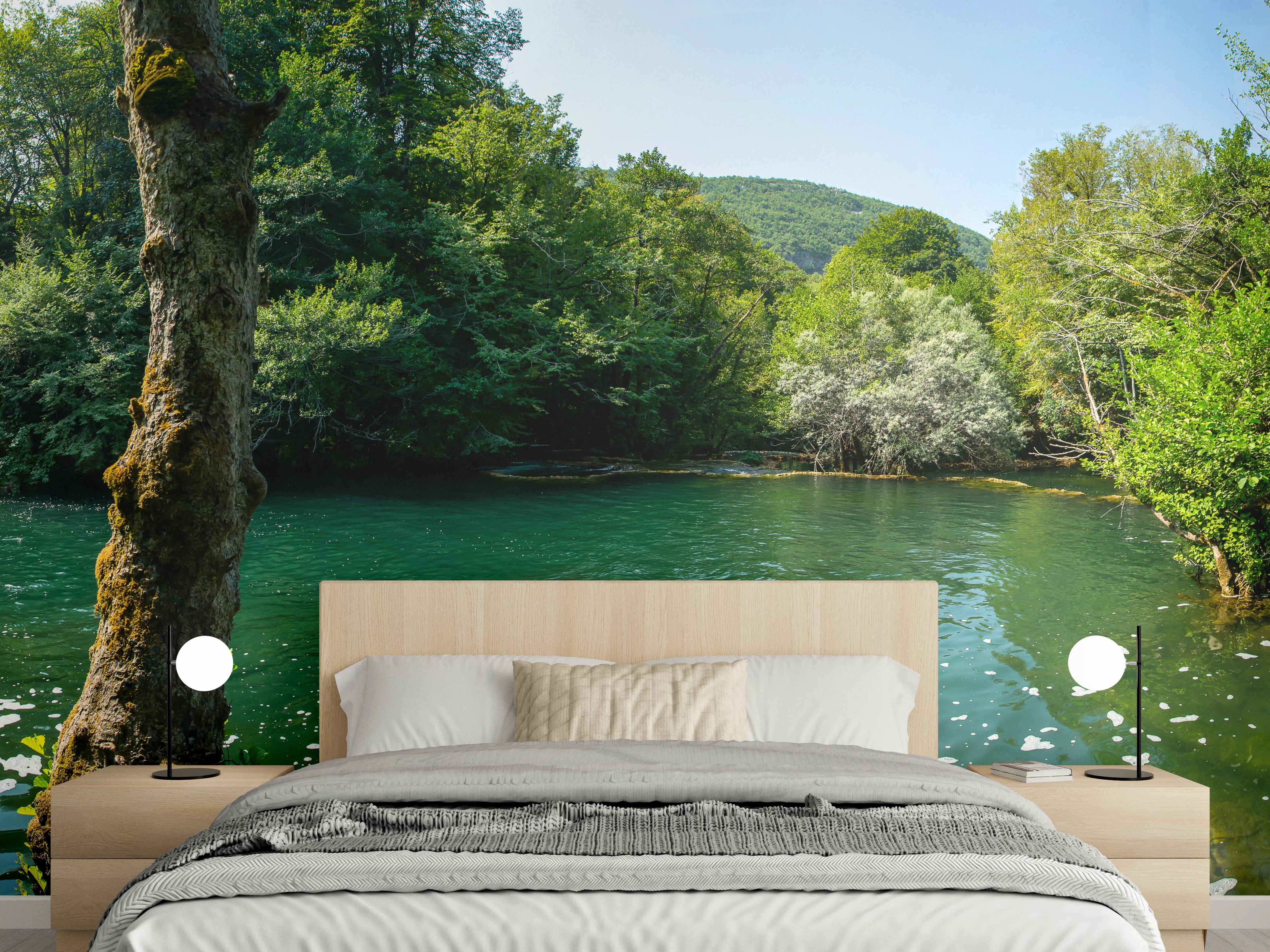 Wandverkleidung Schlafzimmer - Wasserfall von Martin Brod - Bosnien