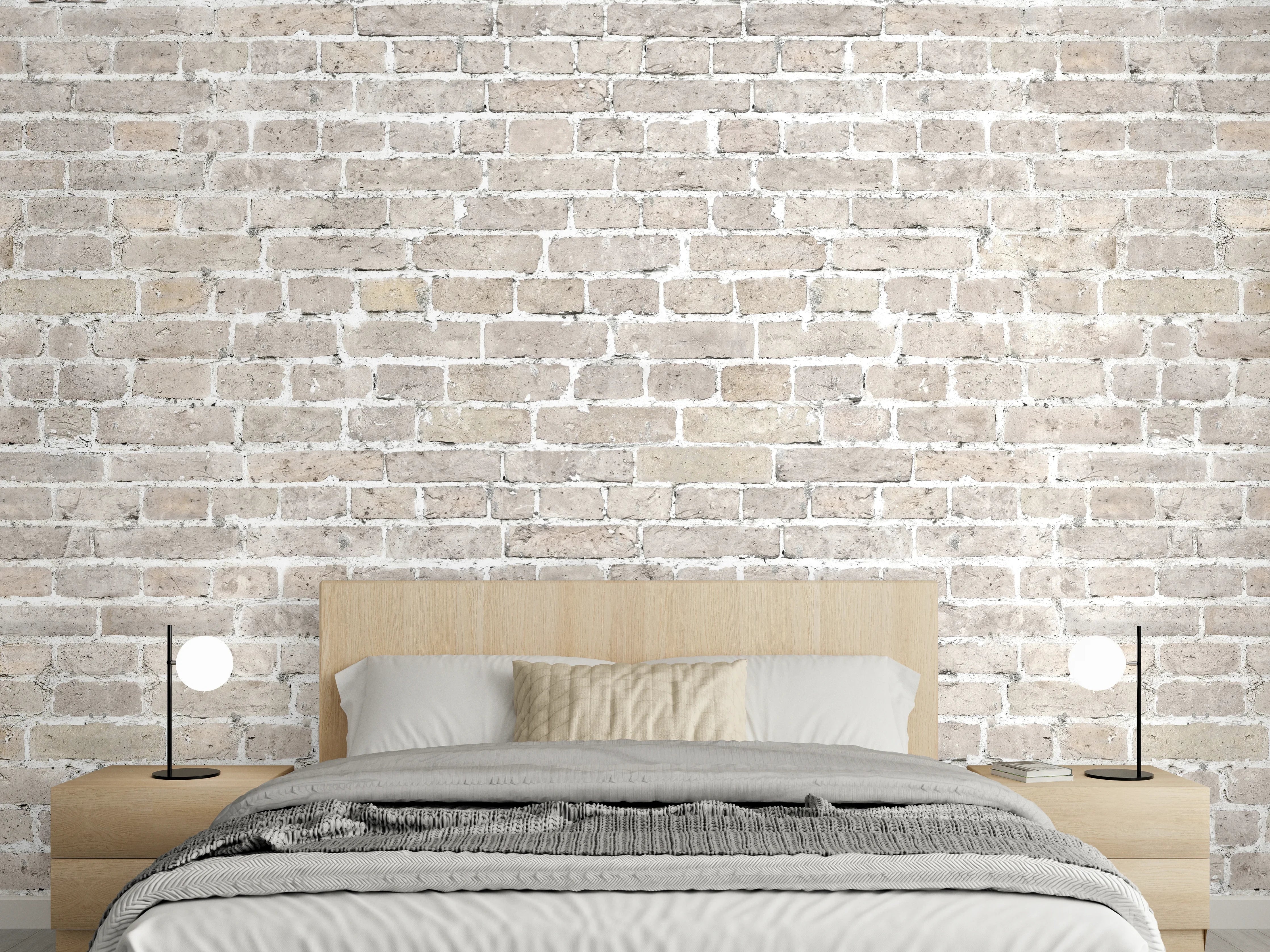 Wandverkleidung Schlafzimmer - Weiß gewaschenes altes Mauerpanorama