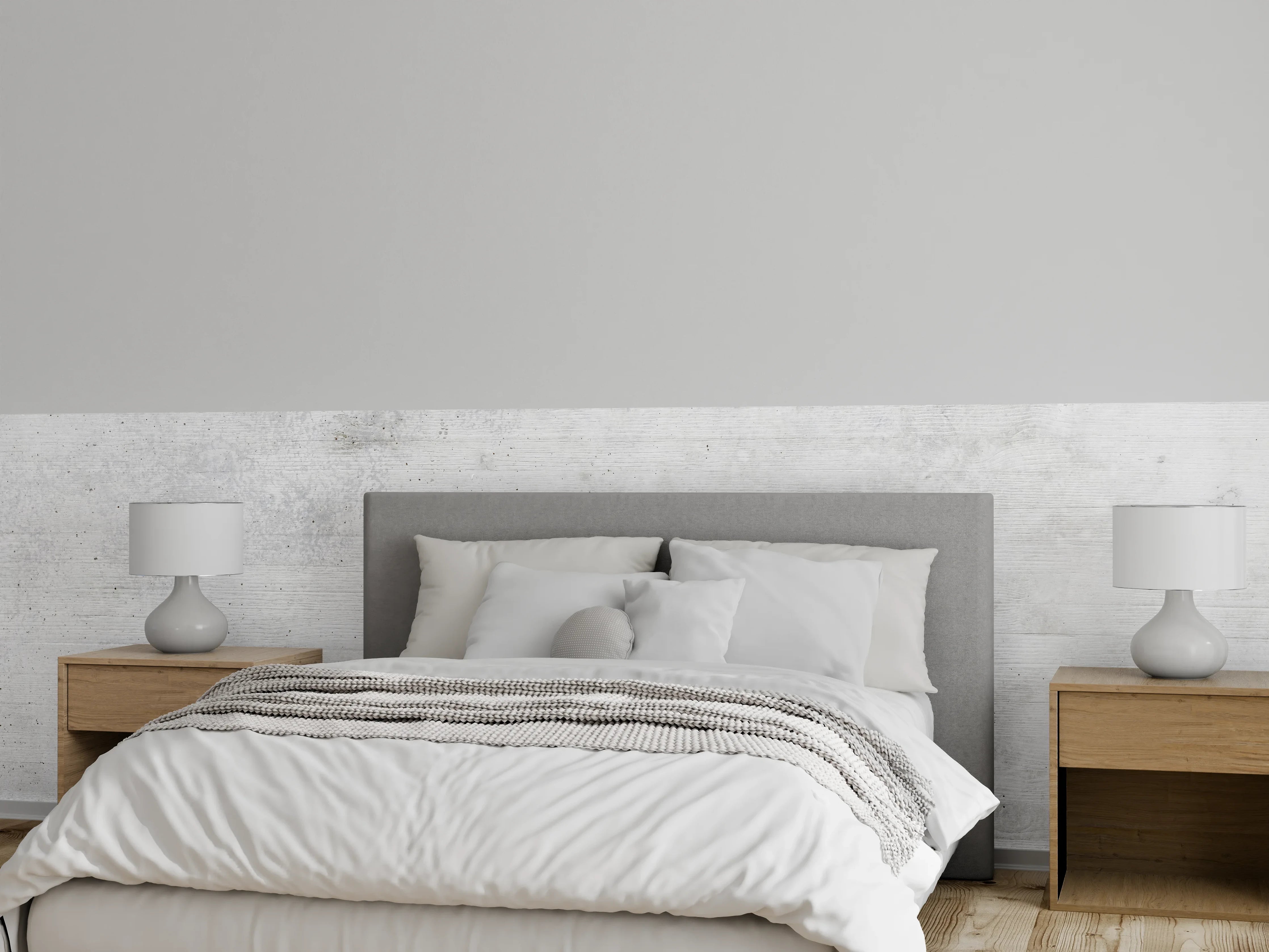 Wandverkleidung Schlafzimmer - Weiße Betonstruktur
