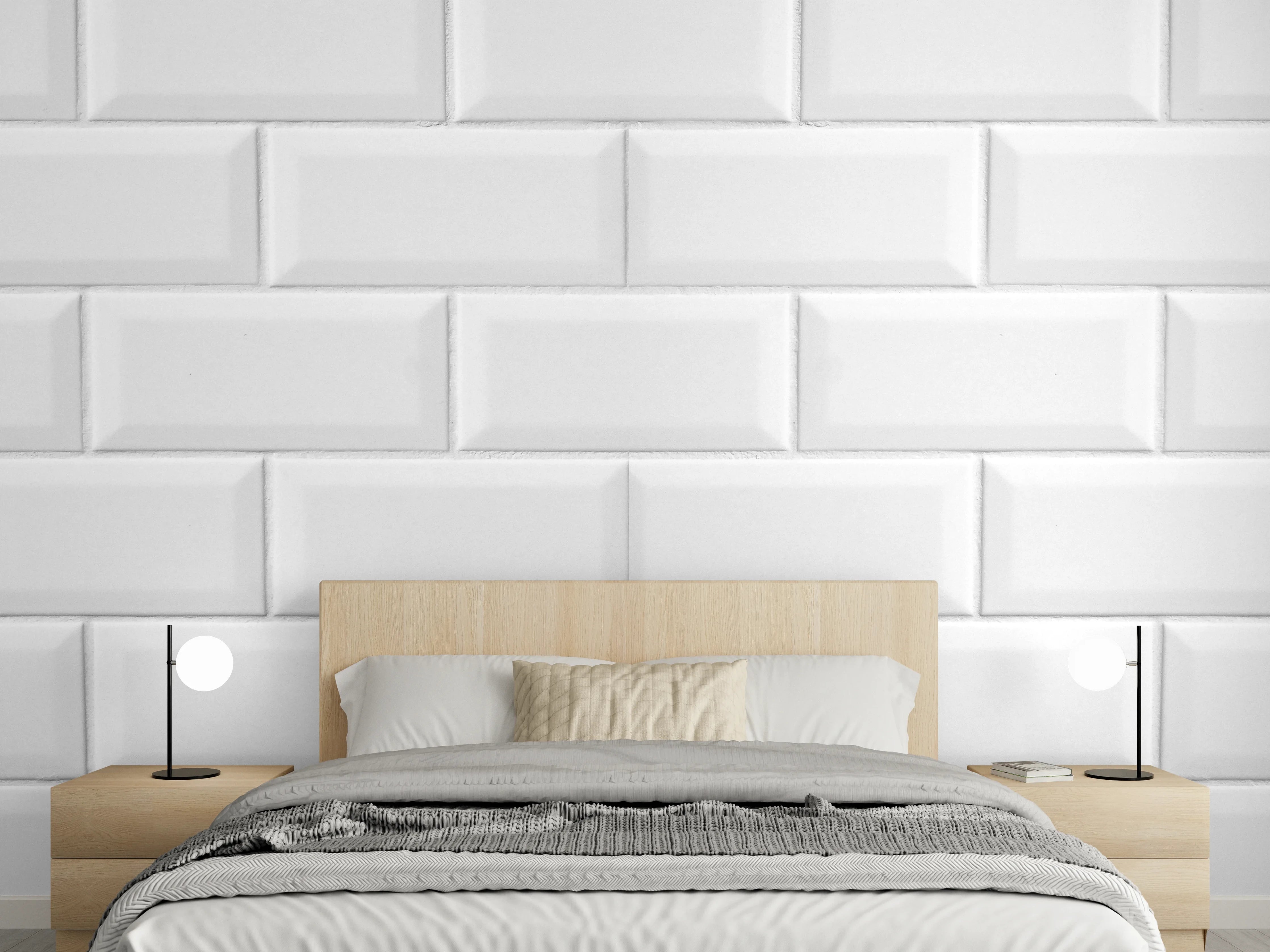 Wandverkleidung Schlafzimmer - Weiße Fliesen Fliesenspiegel