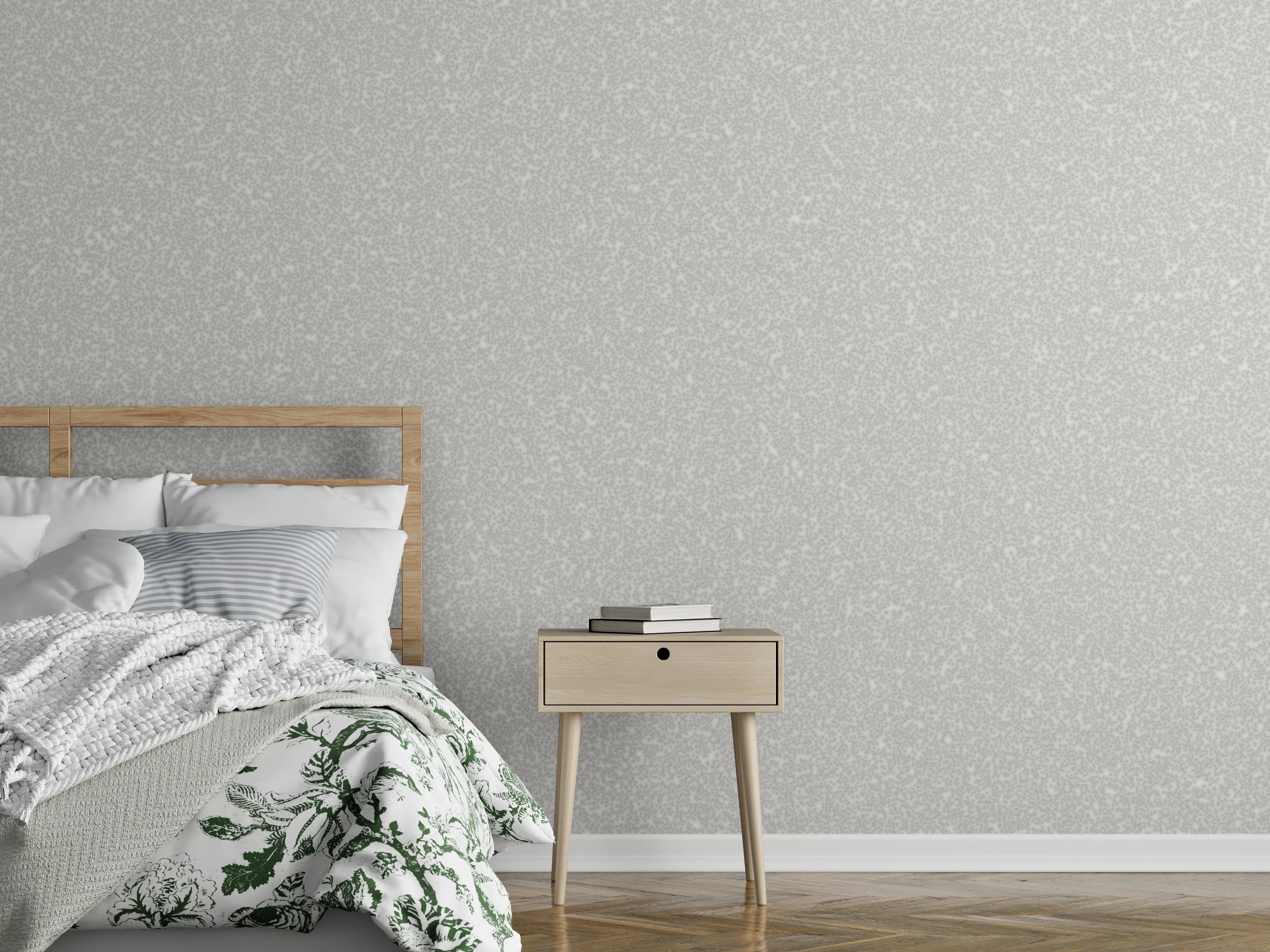 Wandverkleidung Schlafzimmer - Weiße Marmor-Textur mit feiner Granulation