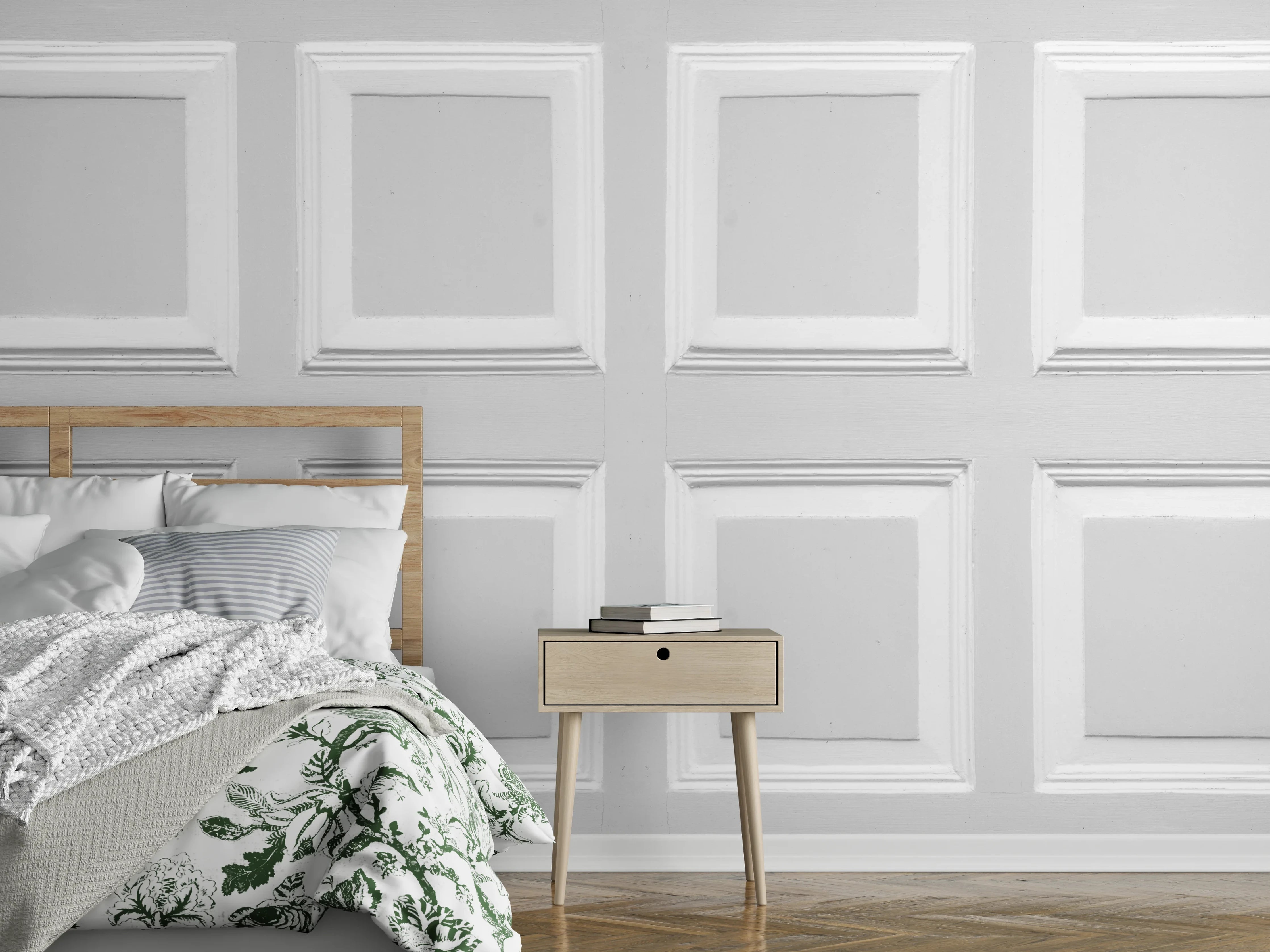 Wandverkleidung Schlafzimmer - Weiße Quadratische Tür Textur