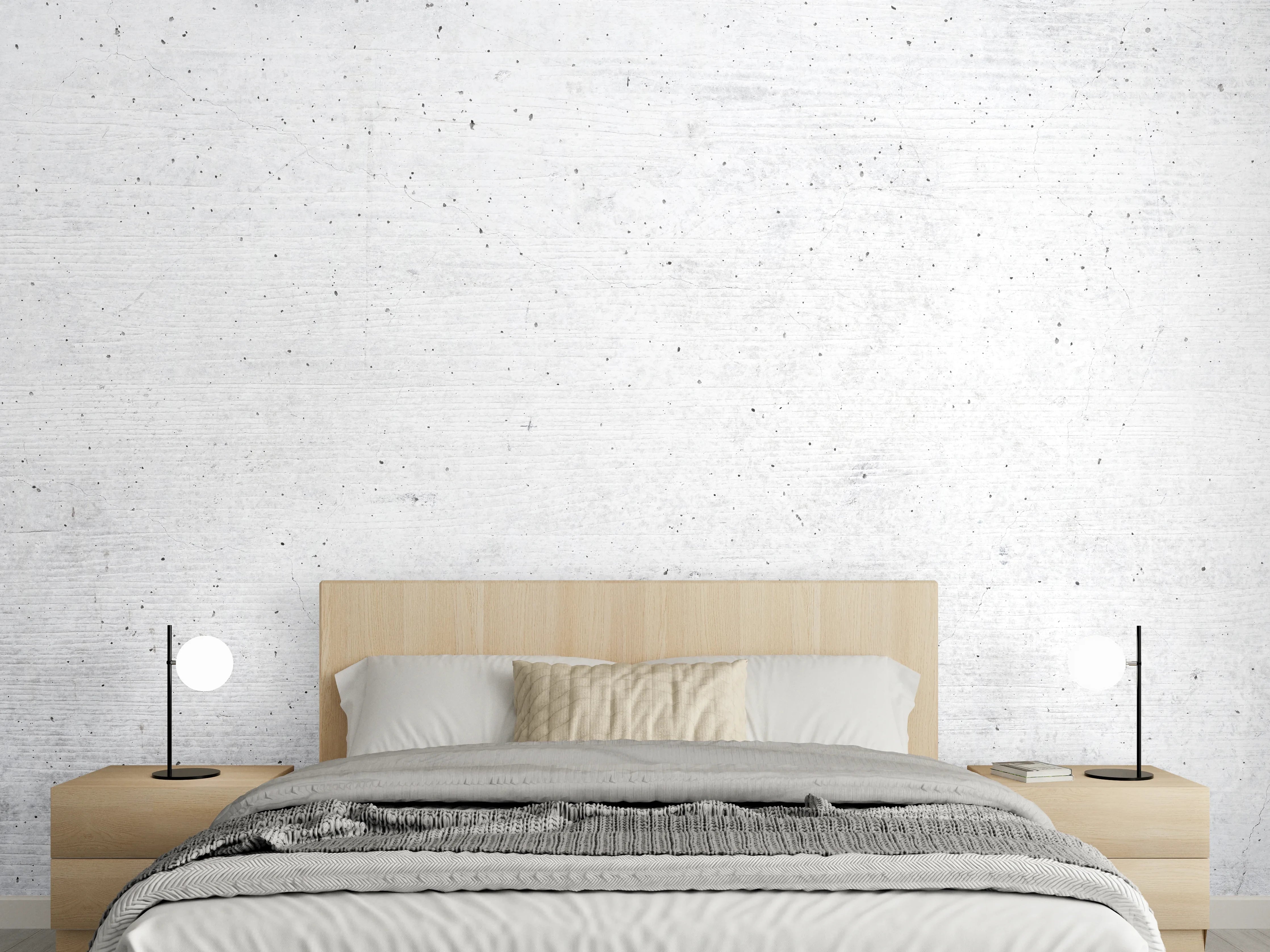 Wandverkleidung Schlafzimmer - Weiße historische Betonwand