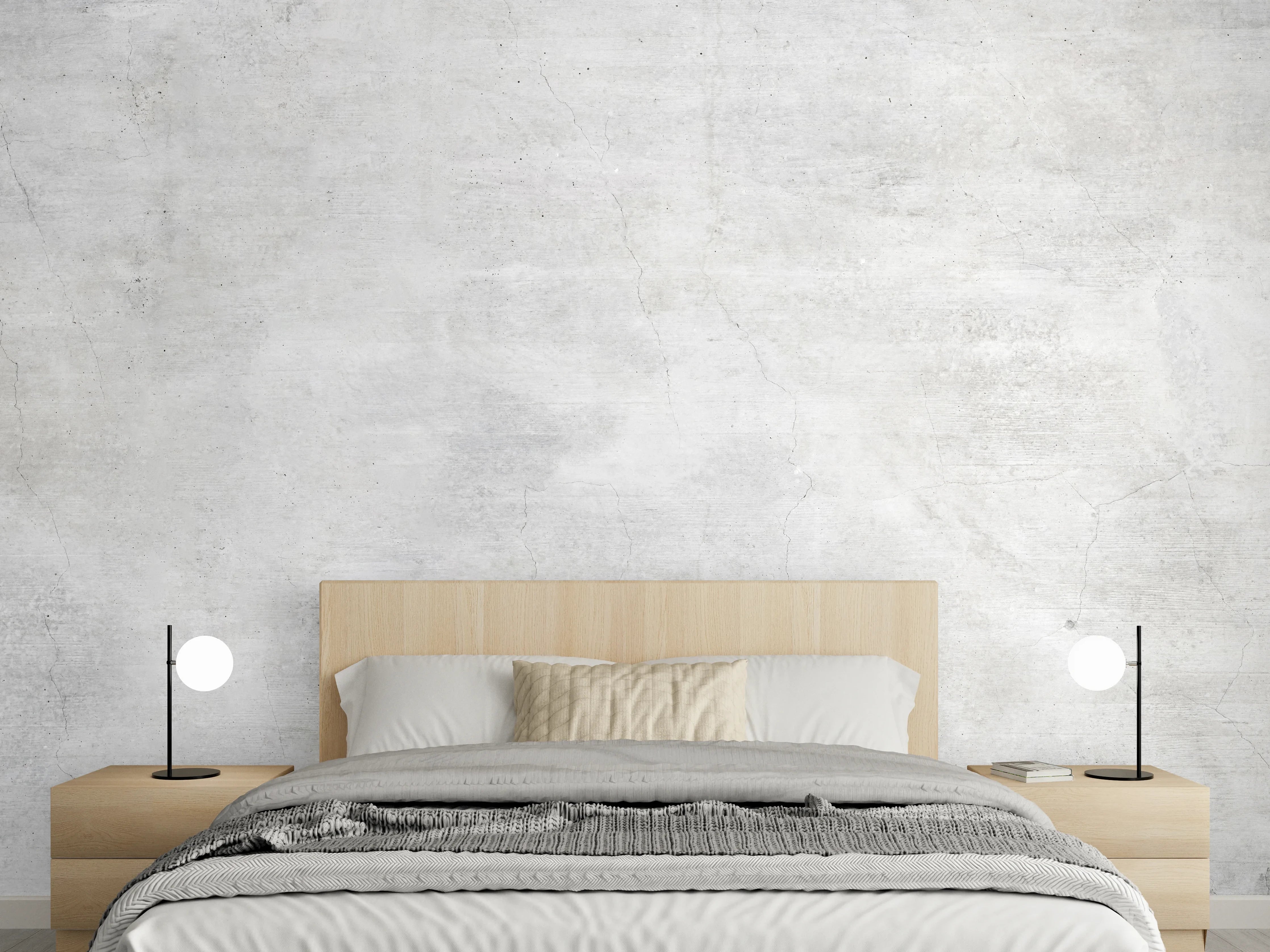 Wandverkleidung Schlafzimmer - Weiße rissige Steinwand