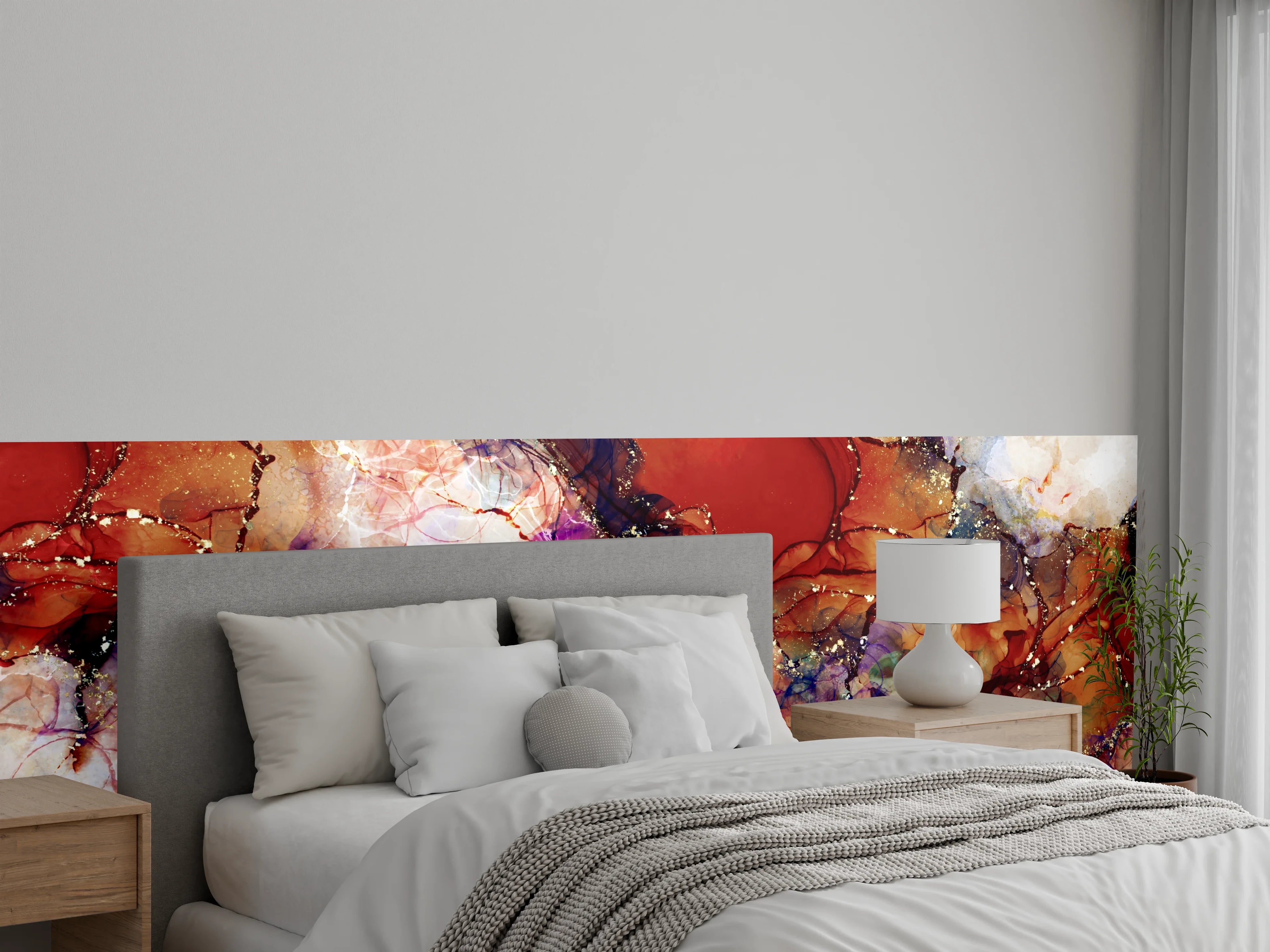 Wandverkleidung Schlafzimmer - Weiße und bunte Aquarell-Hintergrundgestaltung