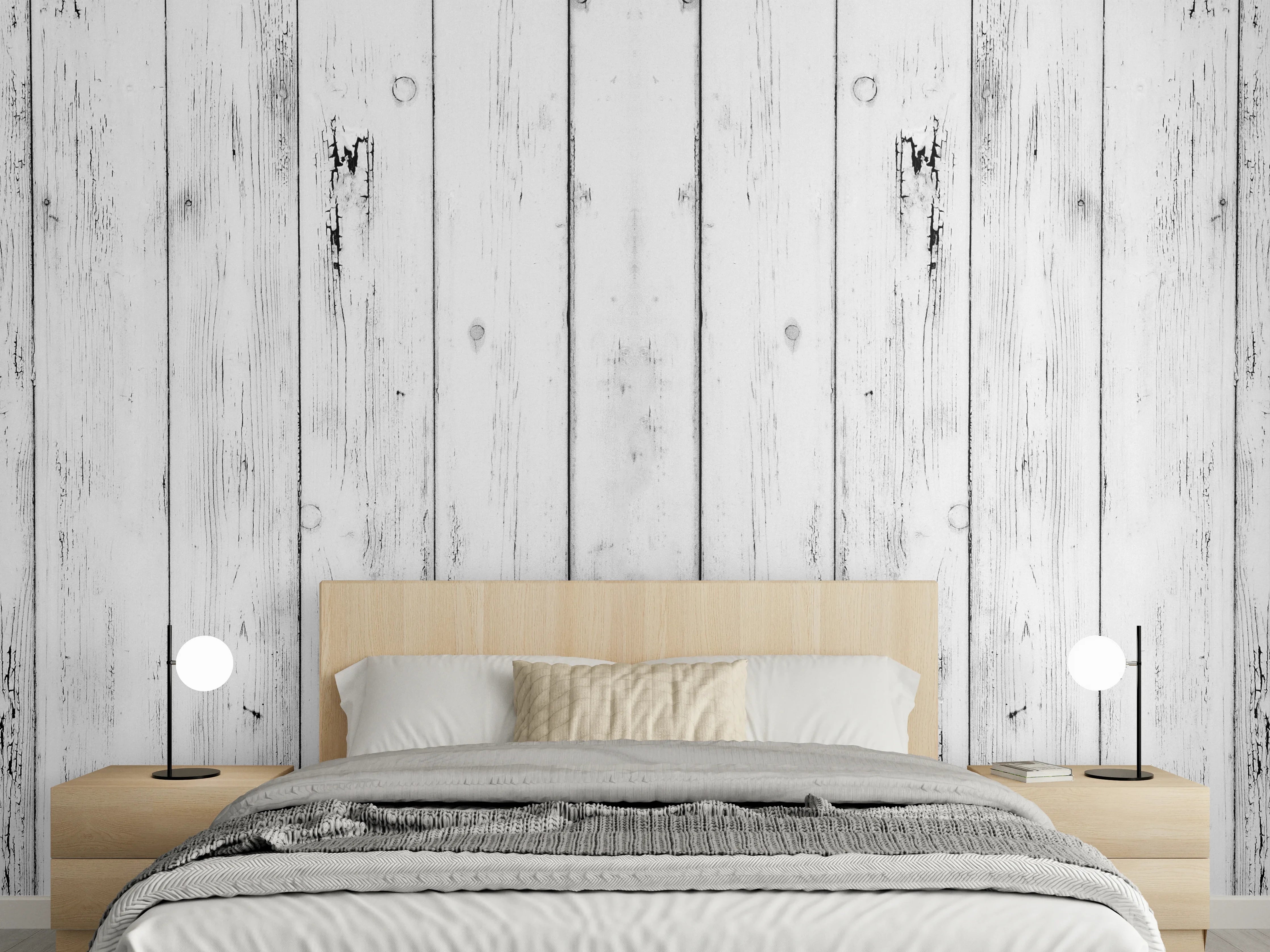 Wandverkleidung Schlafzimmer - Weißer Vintage Holzhintergrund