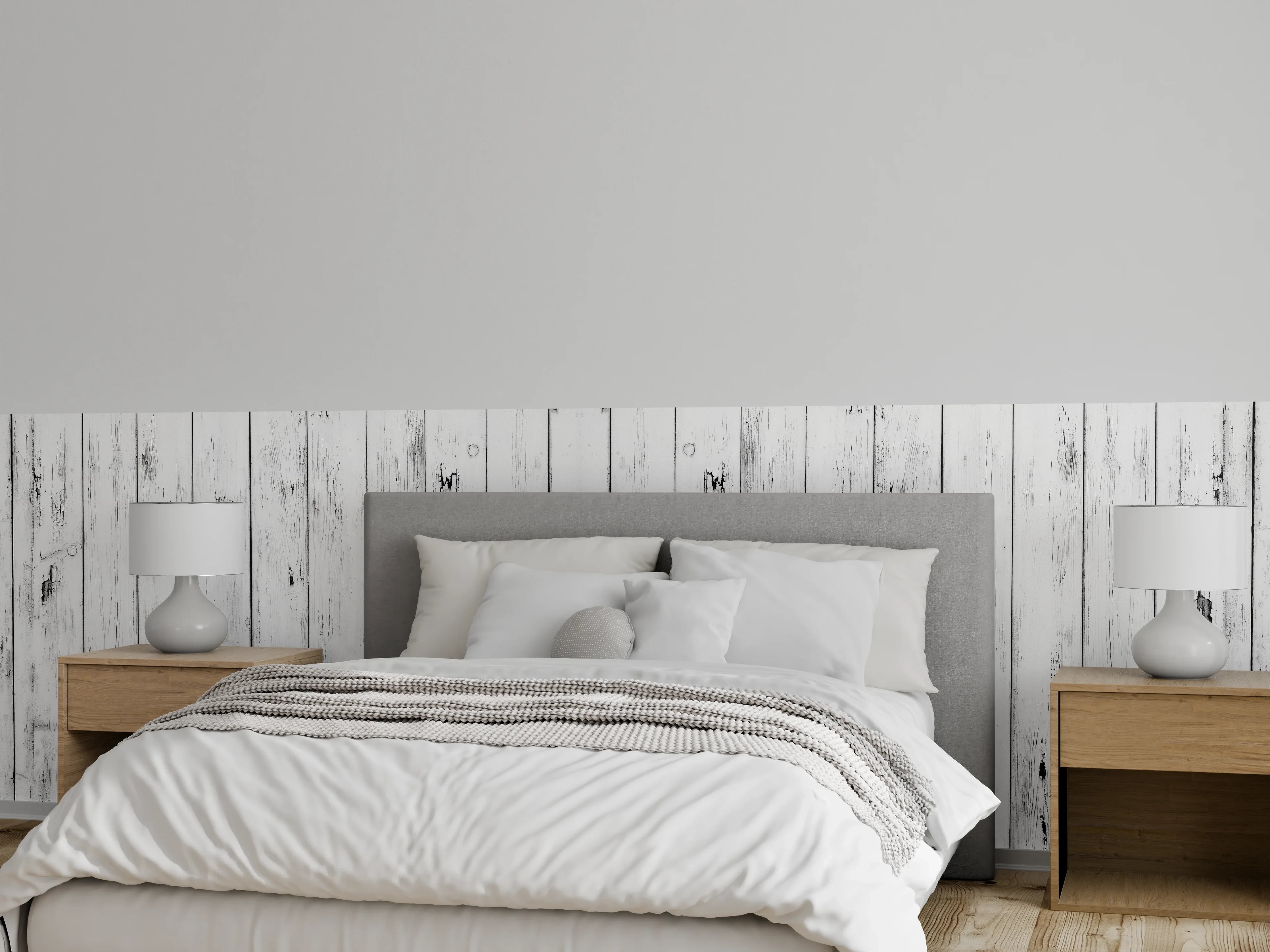 Wandverkleidung Schlafzimmer - Weißer Vintage Holzhintergrund