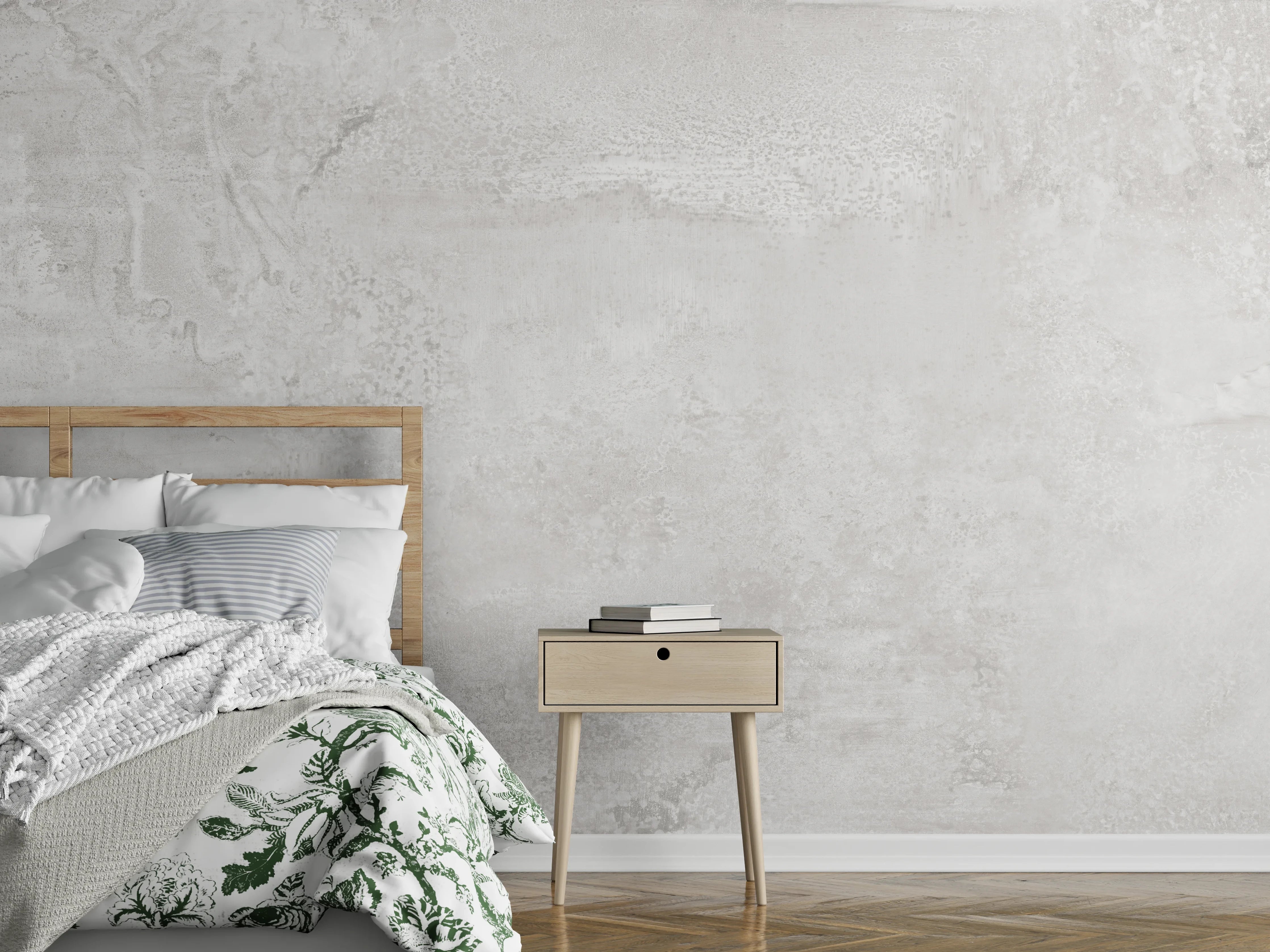 Wandverkleidung Schlafzimmer - Weißer Wandhintergrund