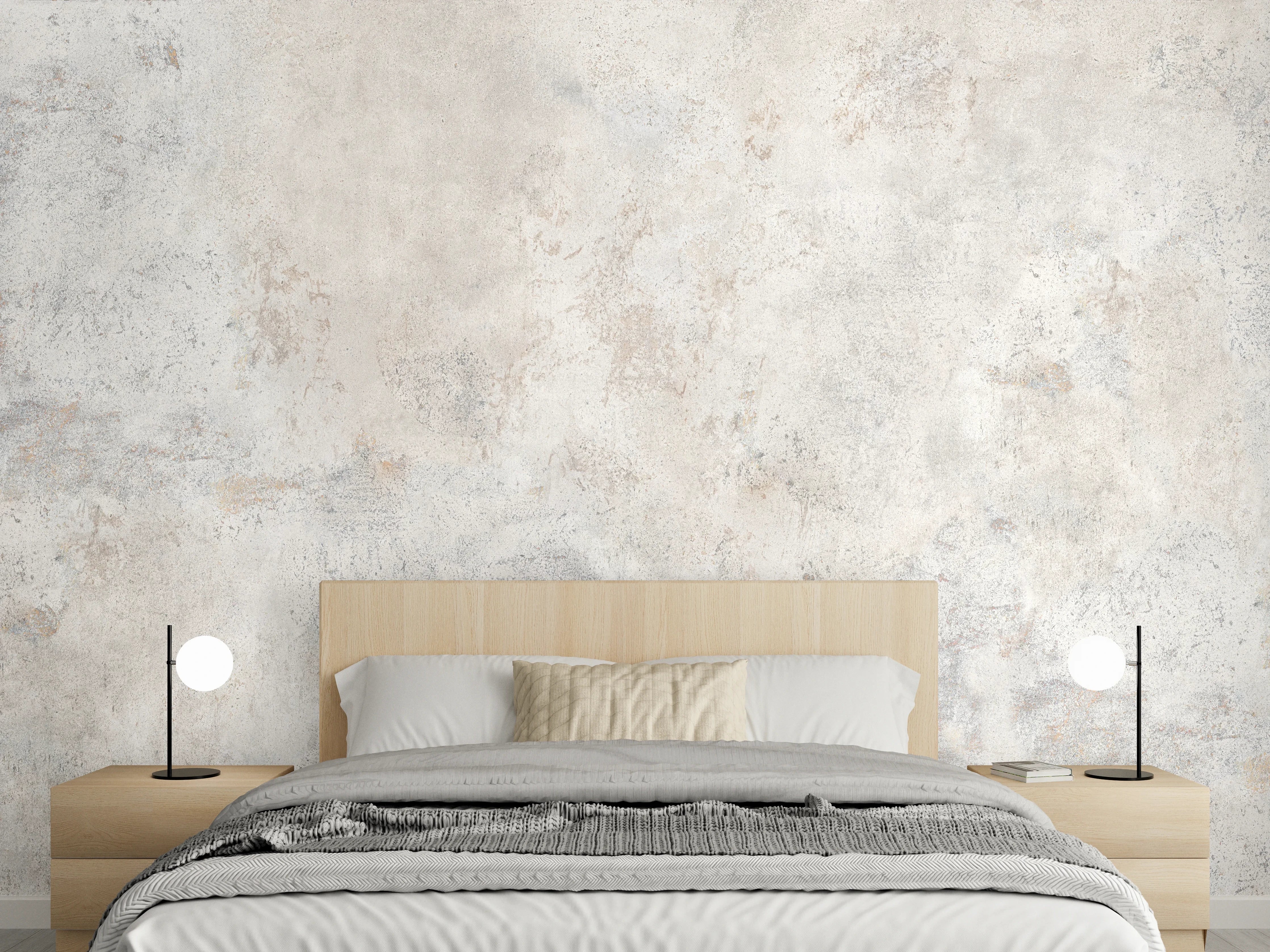 Wandverkleidung Schlafzimmer - Weißer abgenutzter Marmor