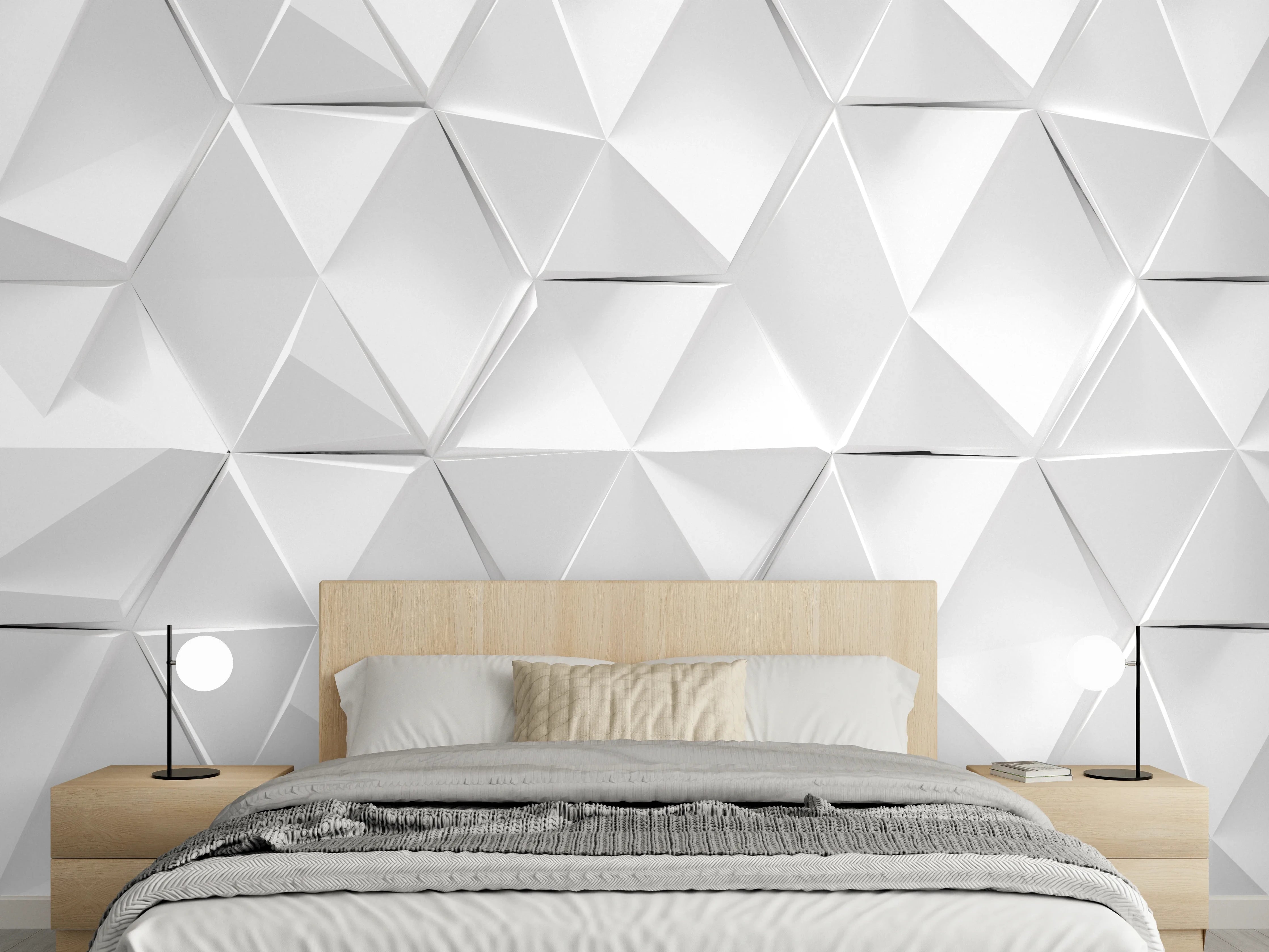 Wandverkleidung Schlafzimmer - Weißer futuristischer Hintergrund