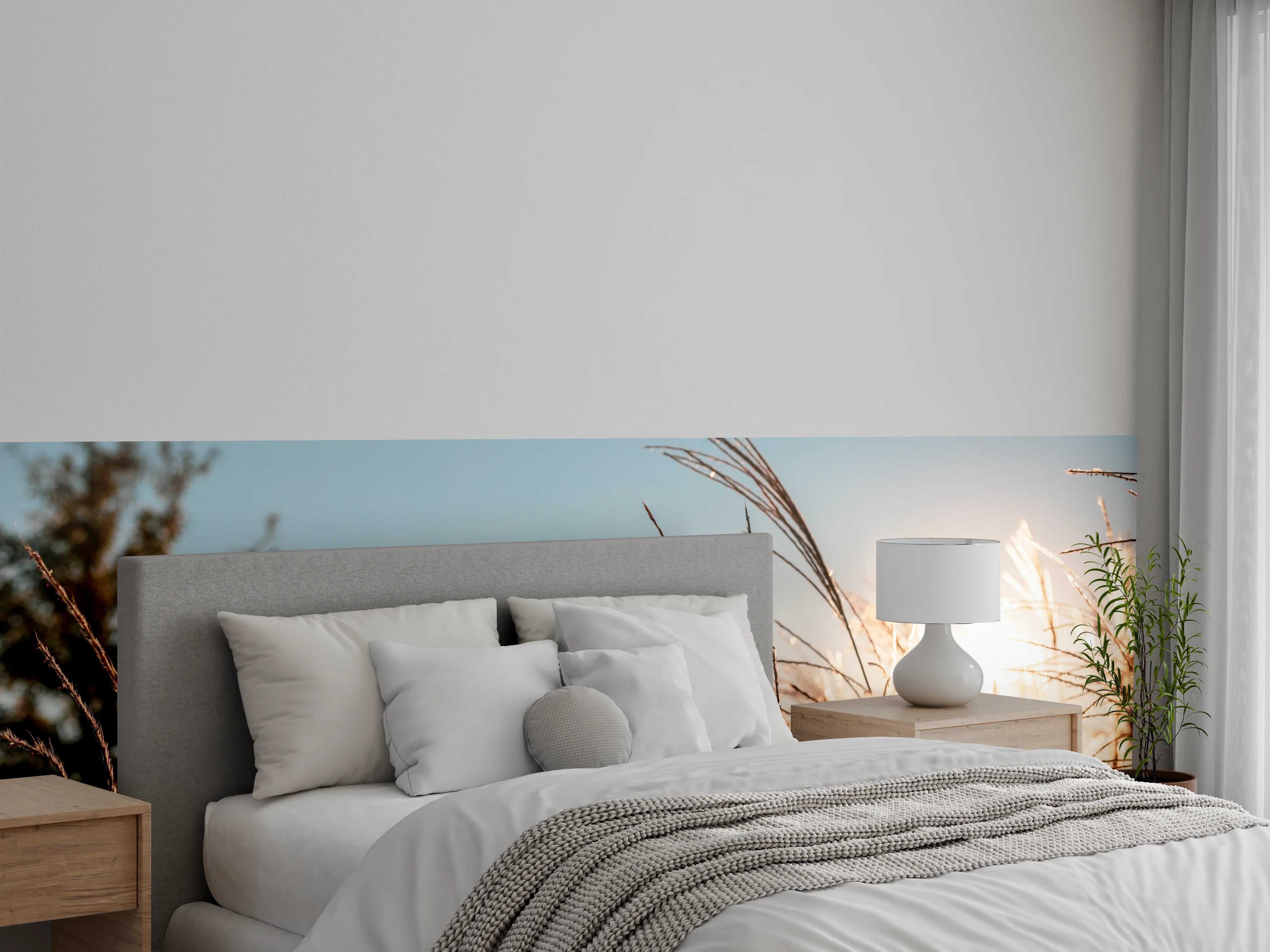 Wandverkleidung Schlafzimmer - Weizenfeld in der Sonne