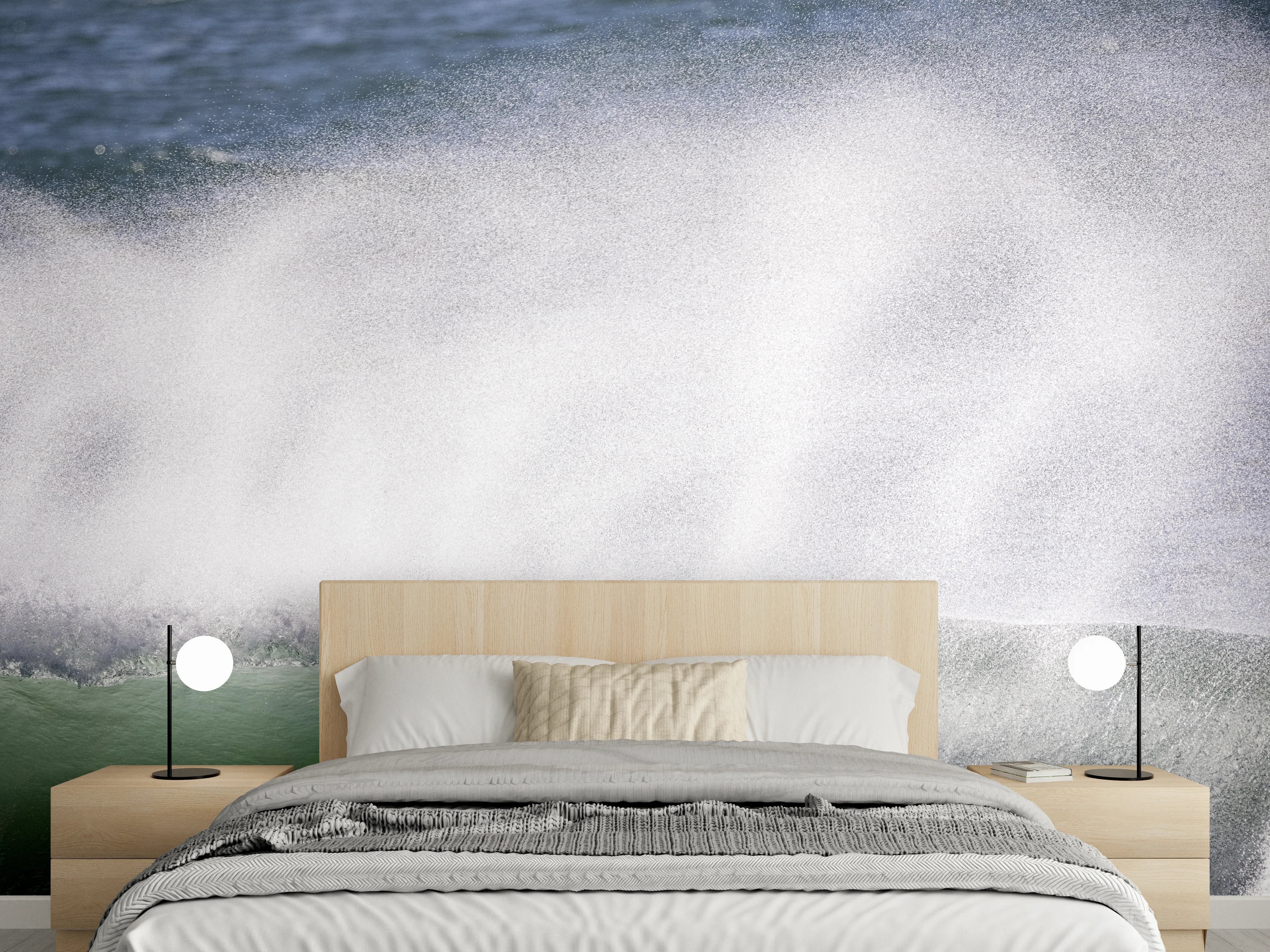Wandverkleidung Schlafzimmer - Welle am Meer – Naturkraft pur