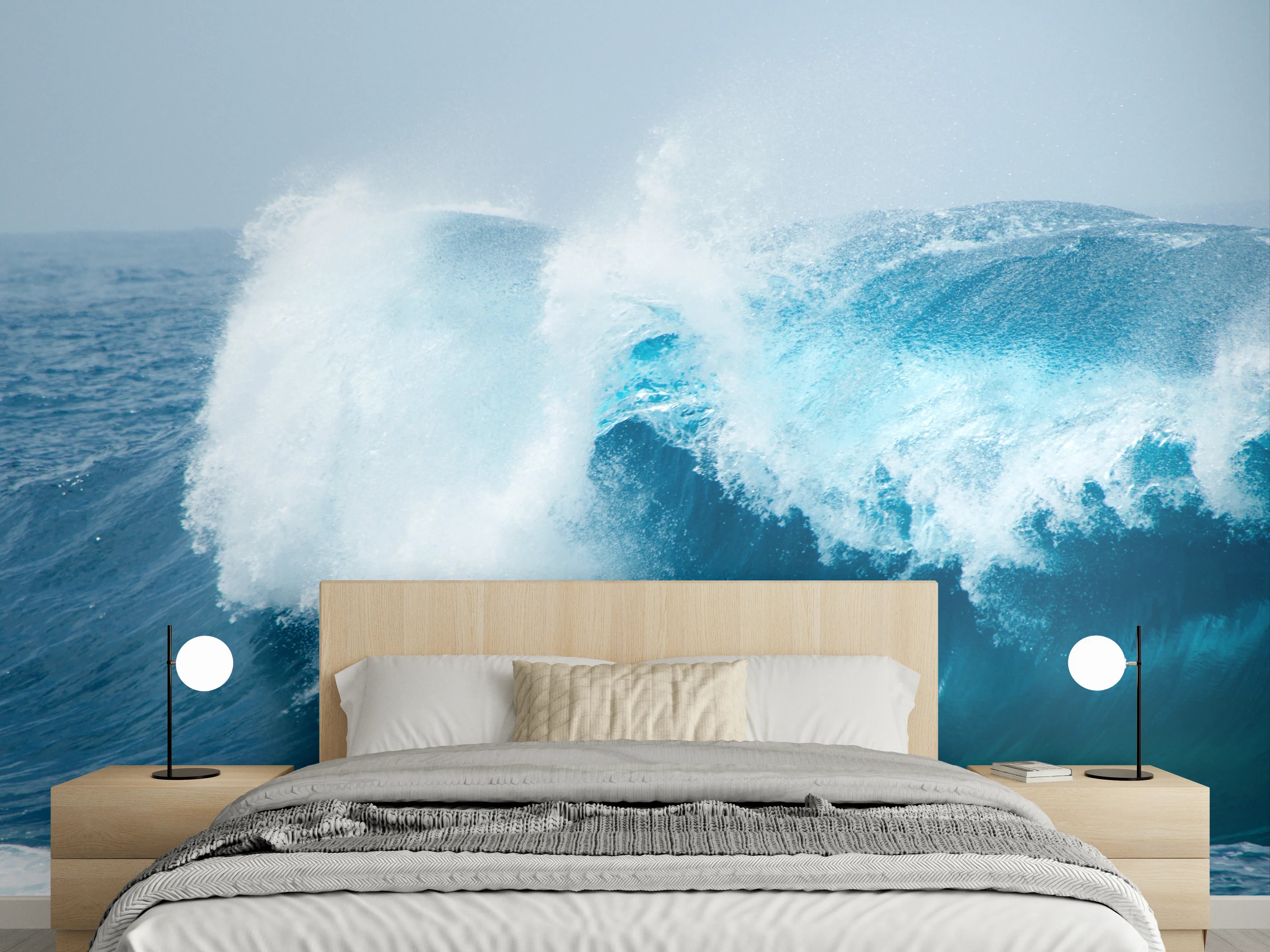 Wandverkleidung Schlafzimmer - Welle trifft Ozean – Meer Fotomotiv