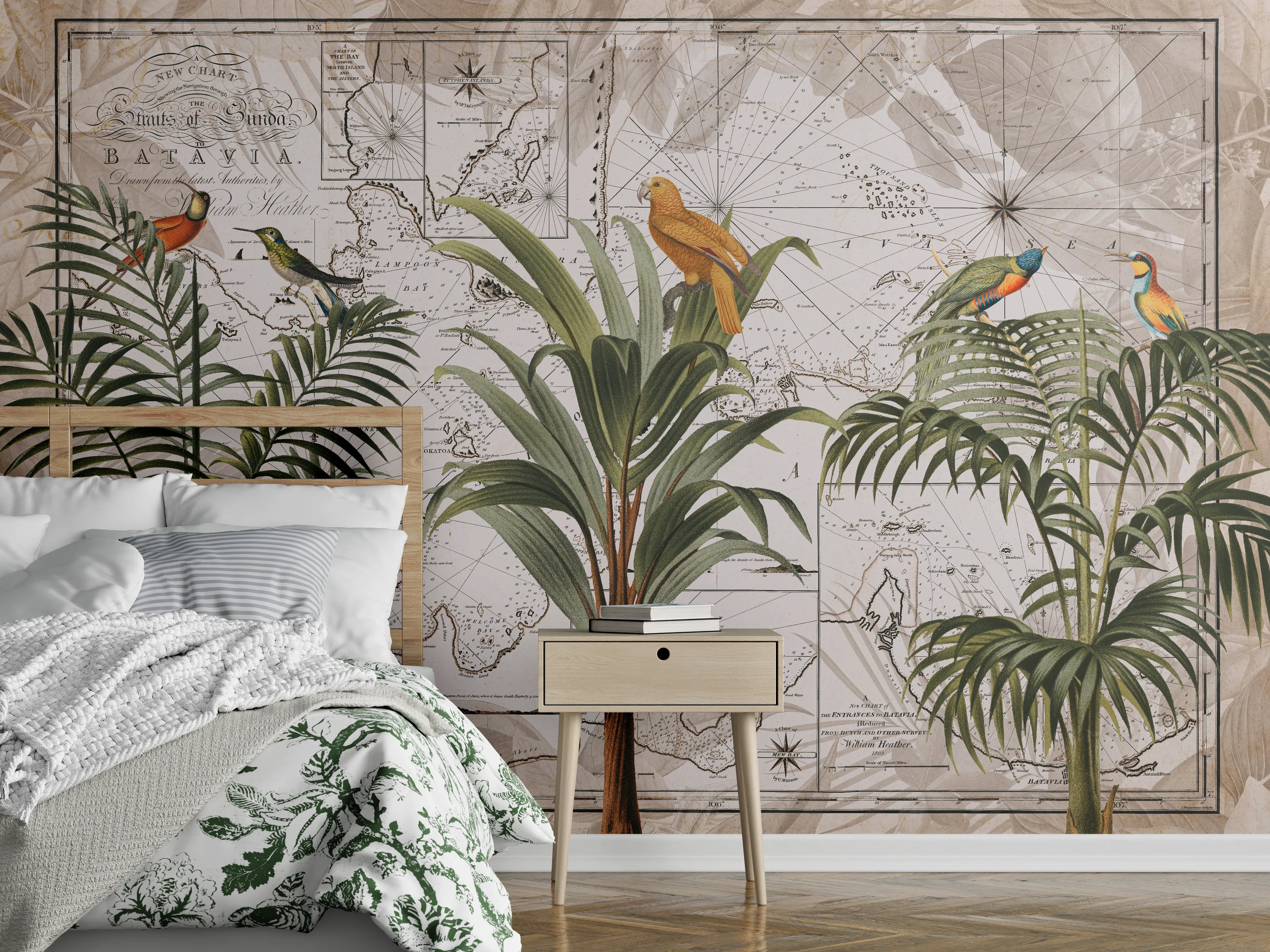 Wandverkleidung Schlafzimmer - Weltkarte - Indonesien