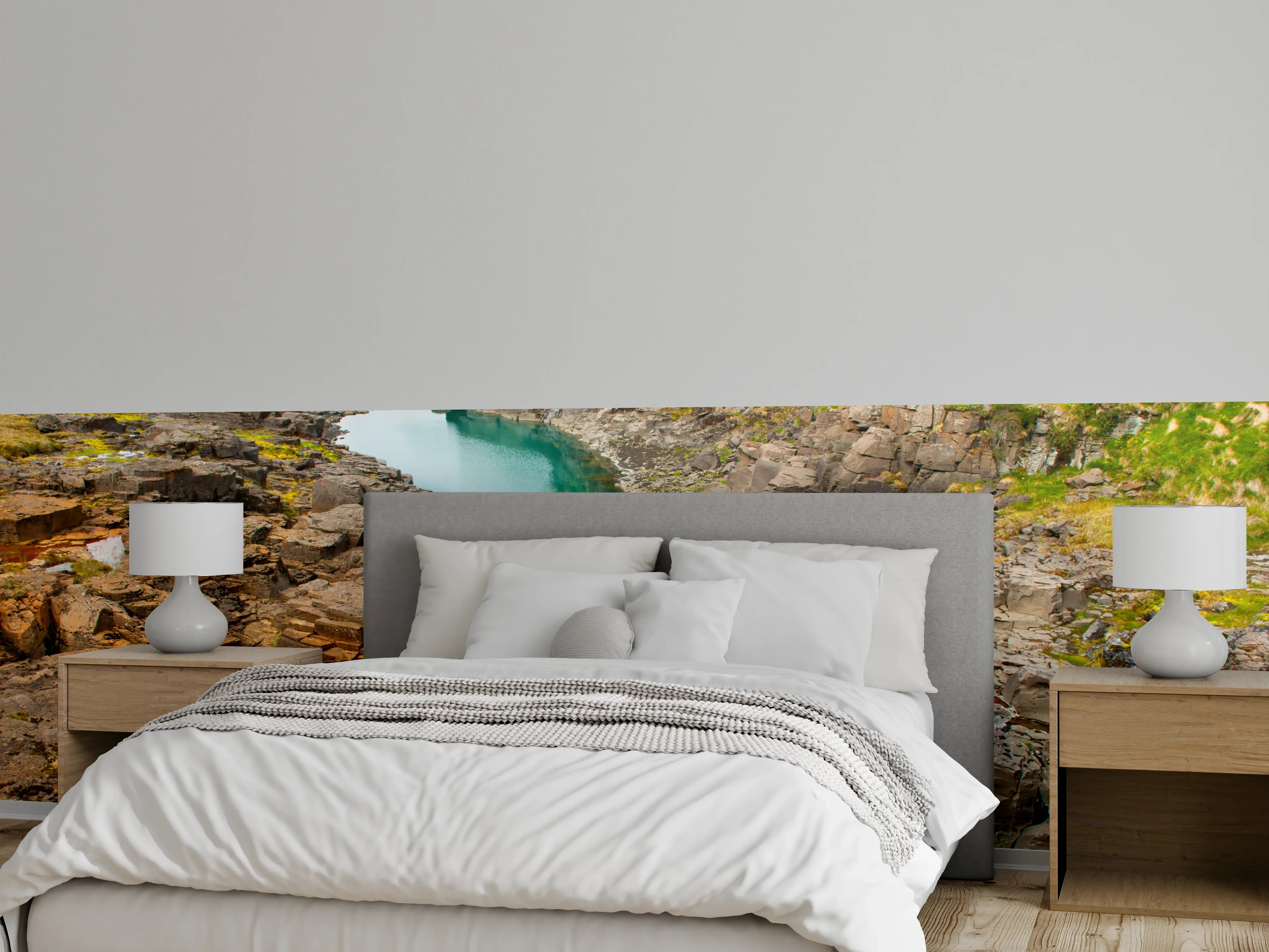 Wandverkleidung Schlafzimmer - Wilde Flusslandschaft Natur Wanddeko