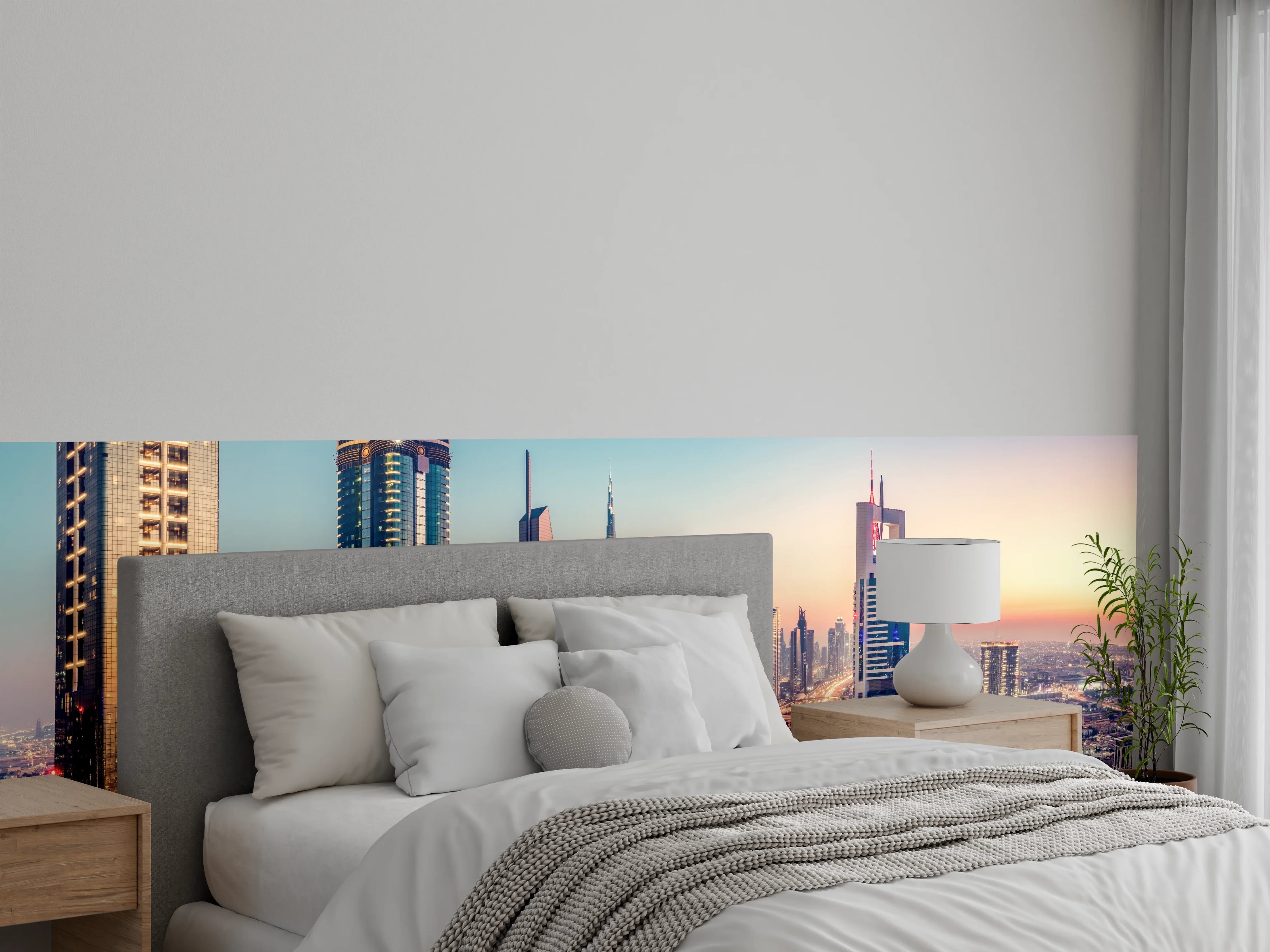 Wandverkleidung Schlafzimmer - Wolkenkratzer - Hochhäuser in der Innenstadt von Dubai