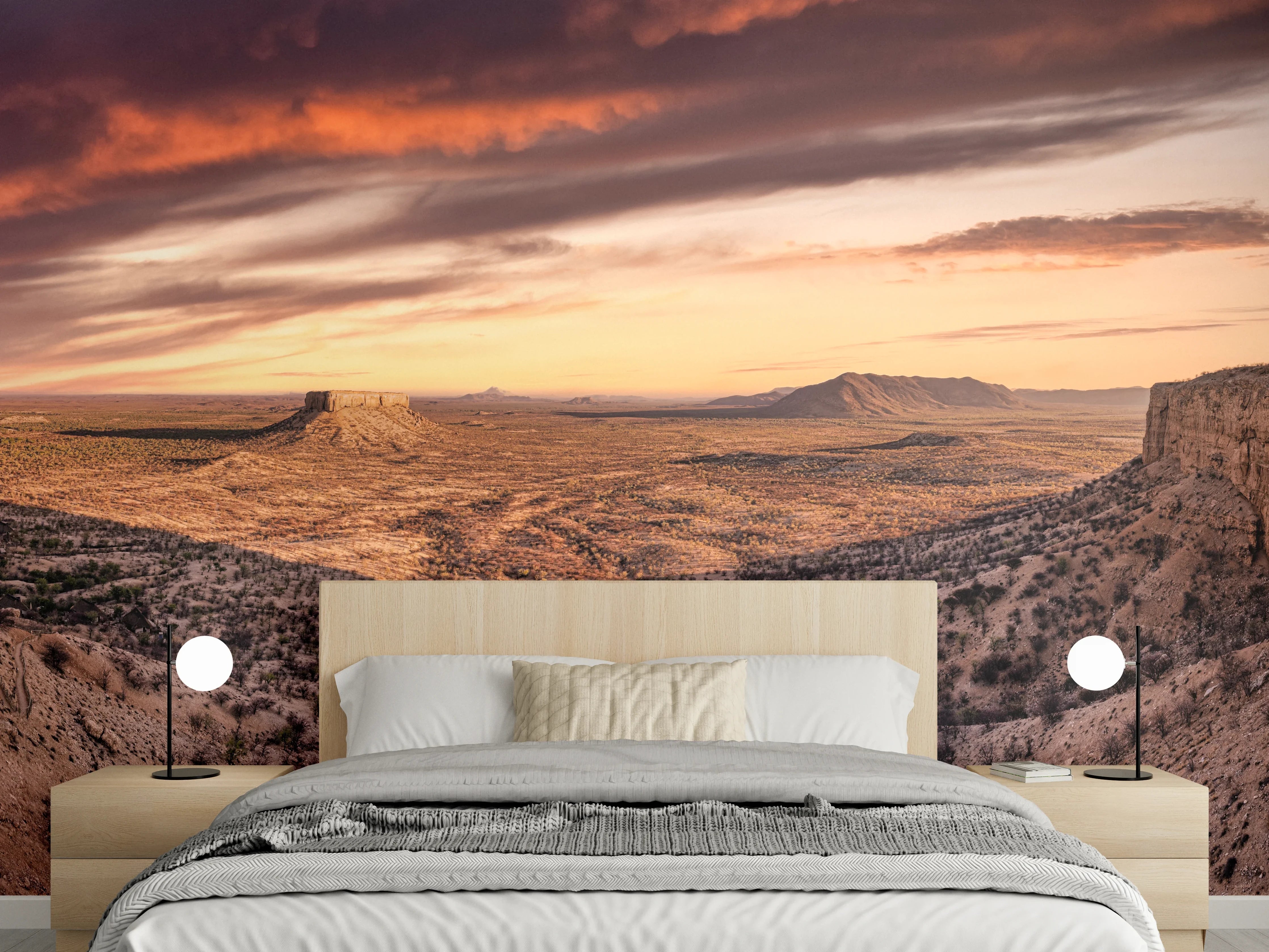 Wandverkleidung Schlafzimmer - Wüstenblick auf Vingerklip Lodge - Nambia Damaraland