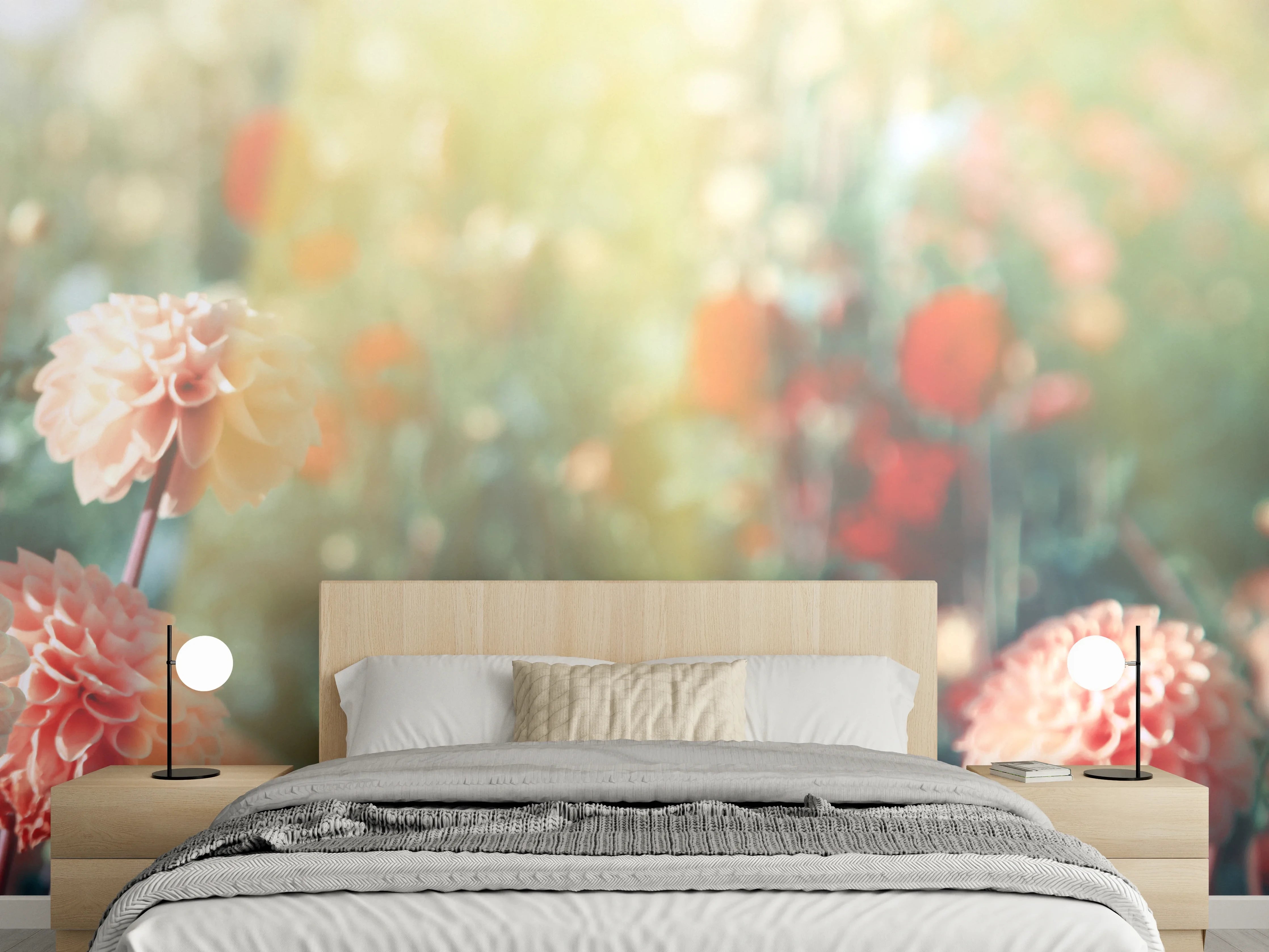 Wandverkleidung Schlafzimmer - Wunderschöne Blumen im Sommer