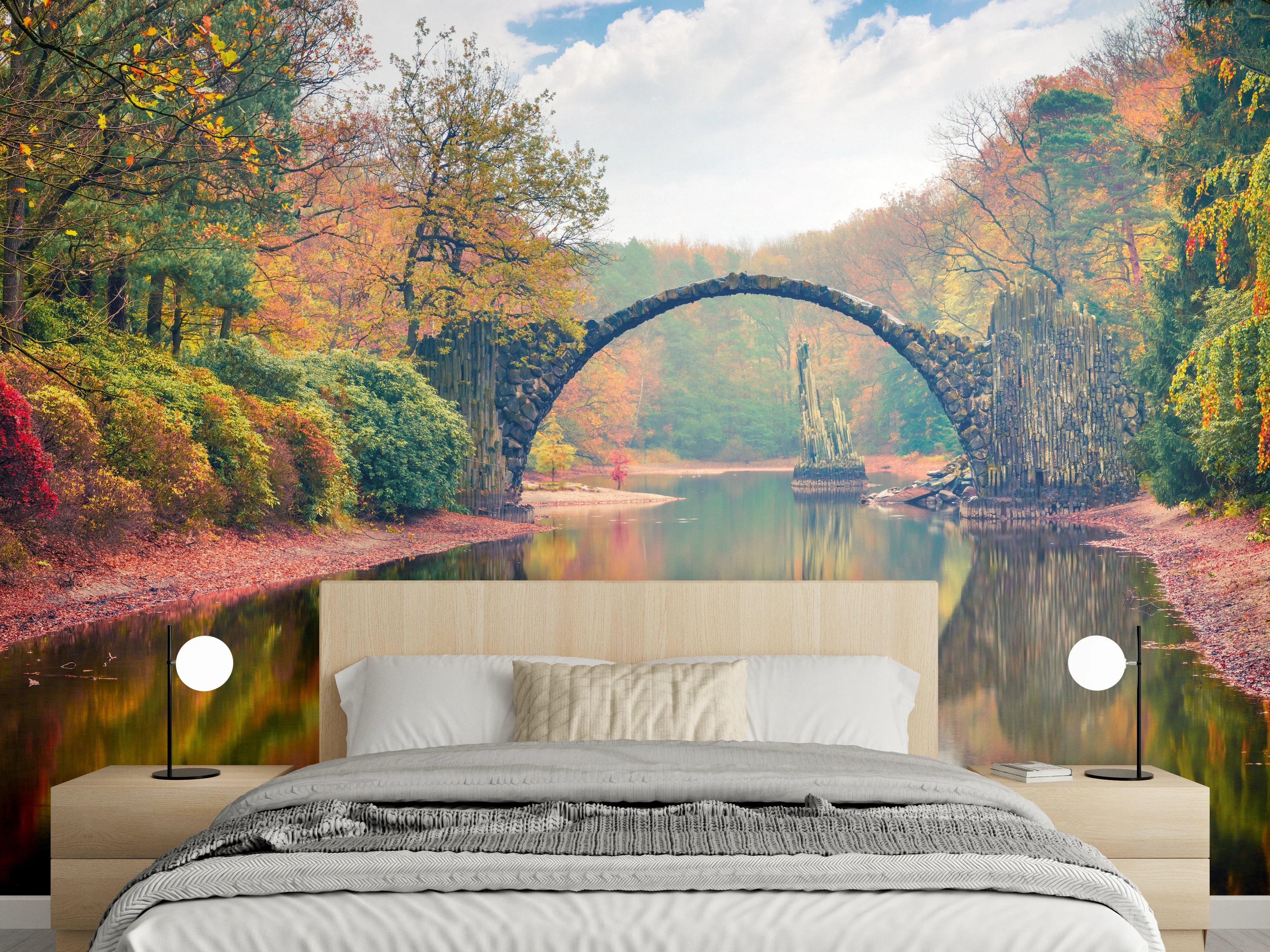 Wandverkleidung Schlafzimmer - Wunderschöner Blick auf Azaleen