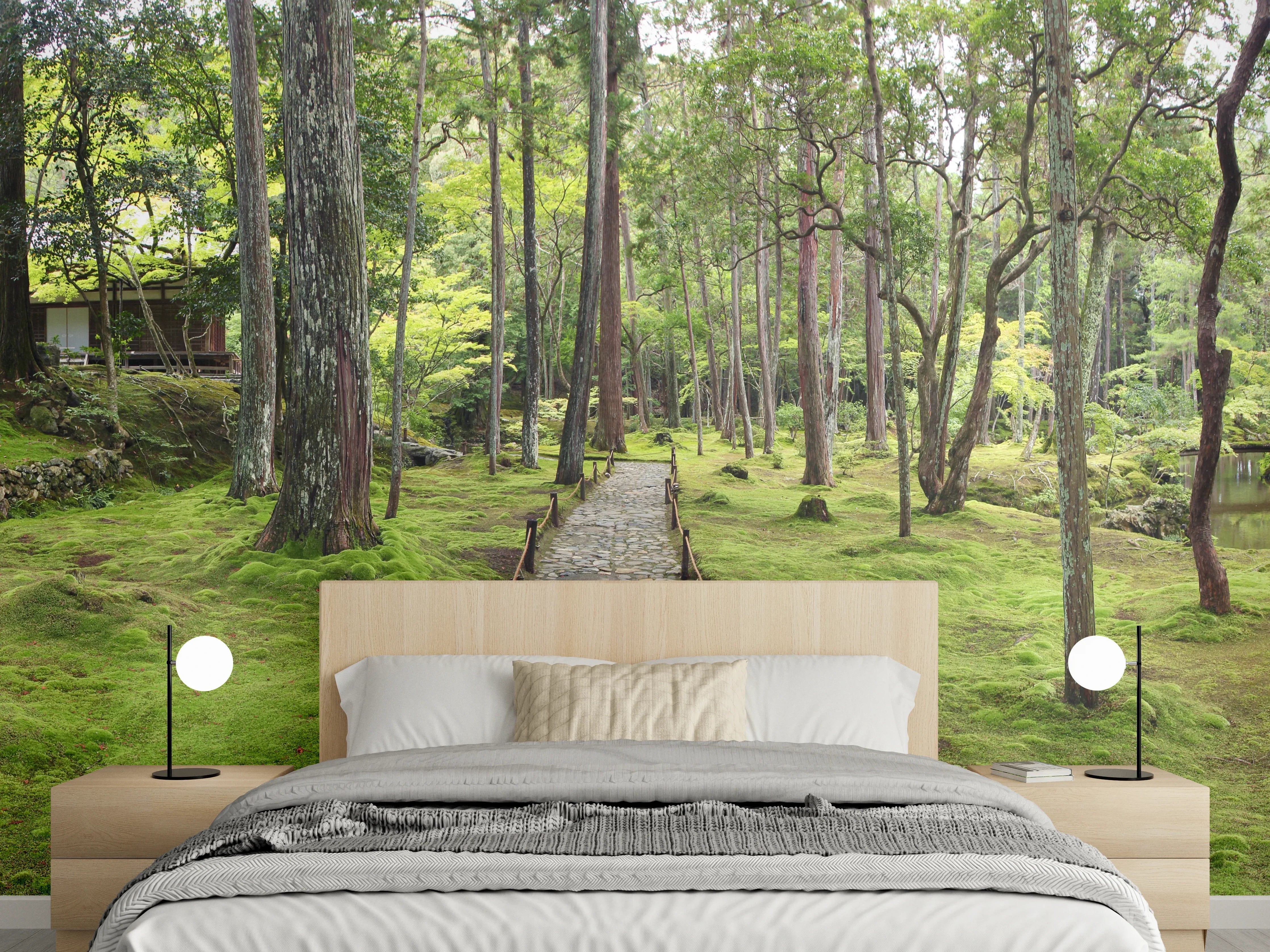 Wandverkleidung Schlafzimmer - Wunderschöner Moosgarten in Kyoto