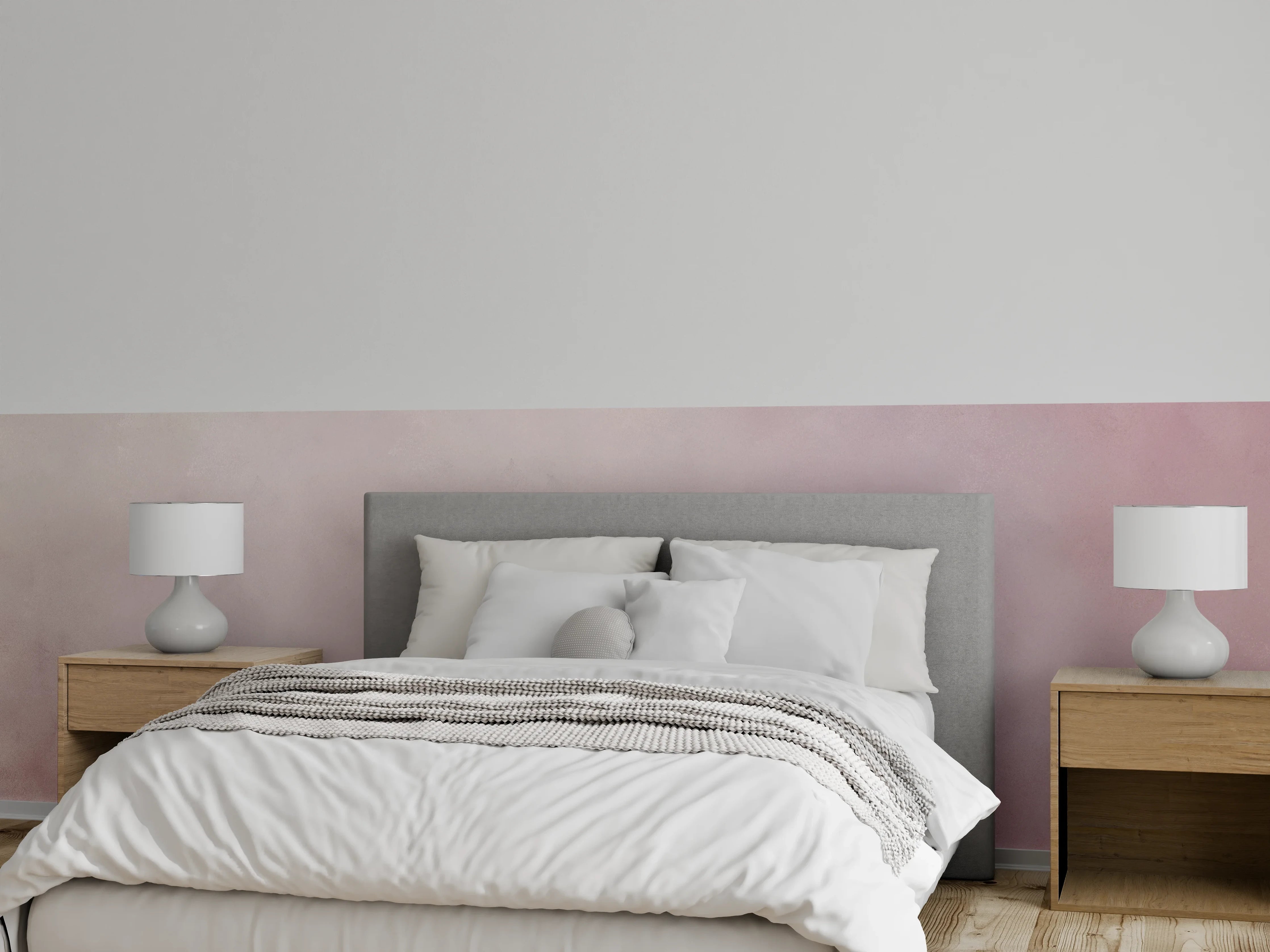 Wandverkleidung Schlafzimmer - Zarter Rosa-Aquarell-Marmor Look