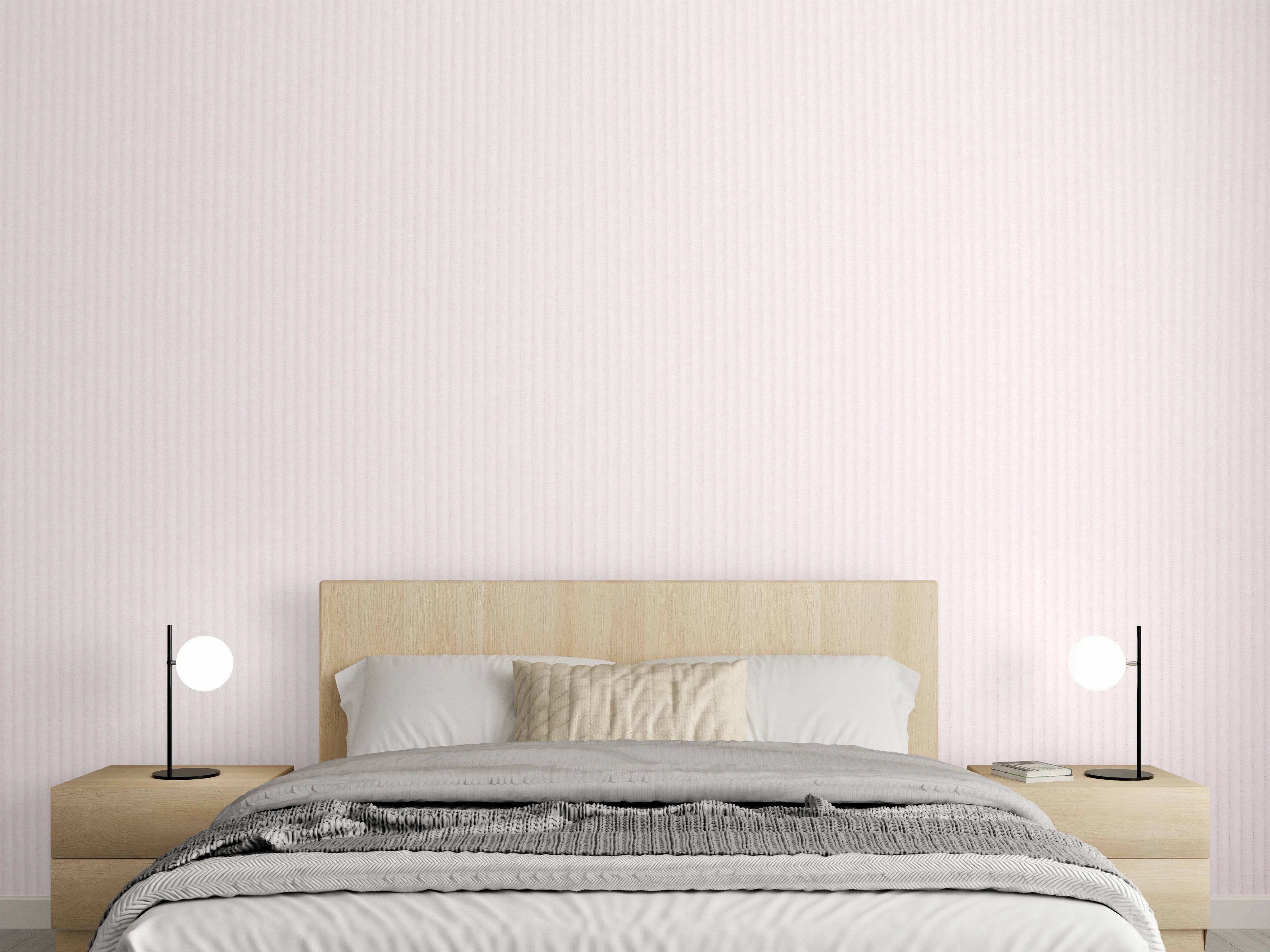 Wandverkleidung Schlafzimmer - Zartes Uni-Rosa mit feiner Struktur