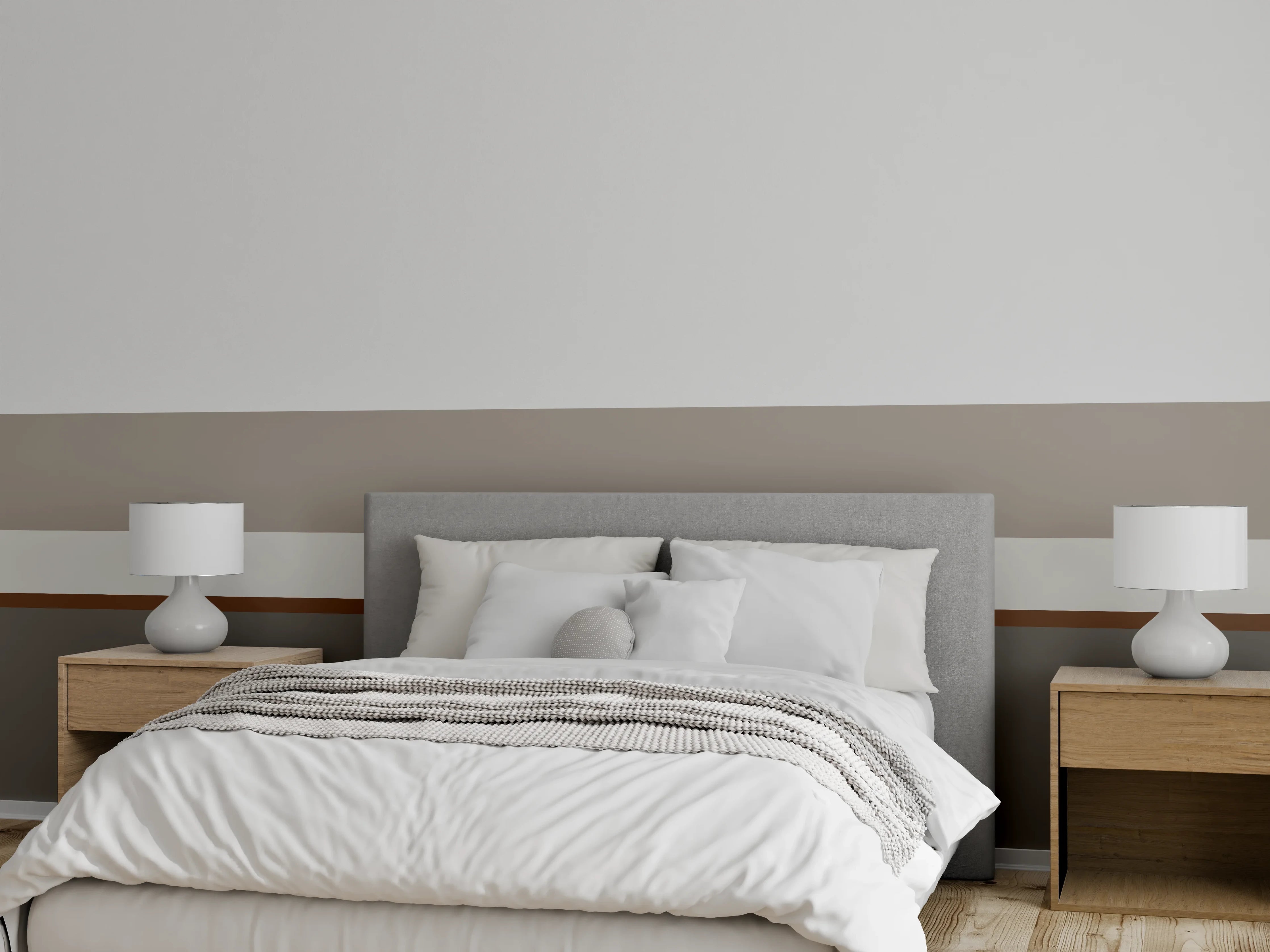 Wandverkleidung Schlafzimmer - Zeitloses Design in Grau und Weiß