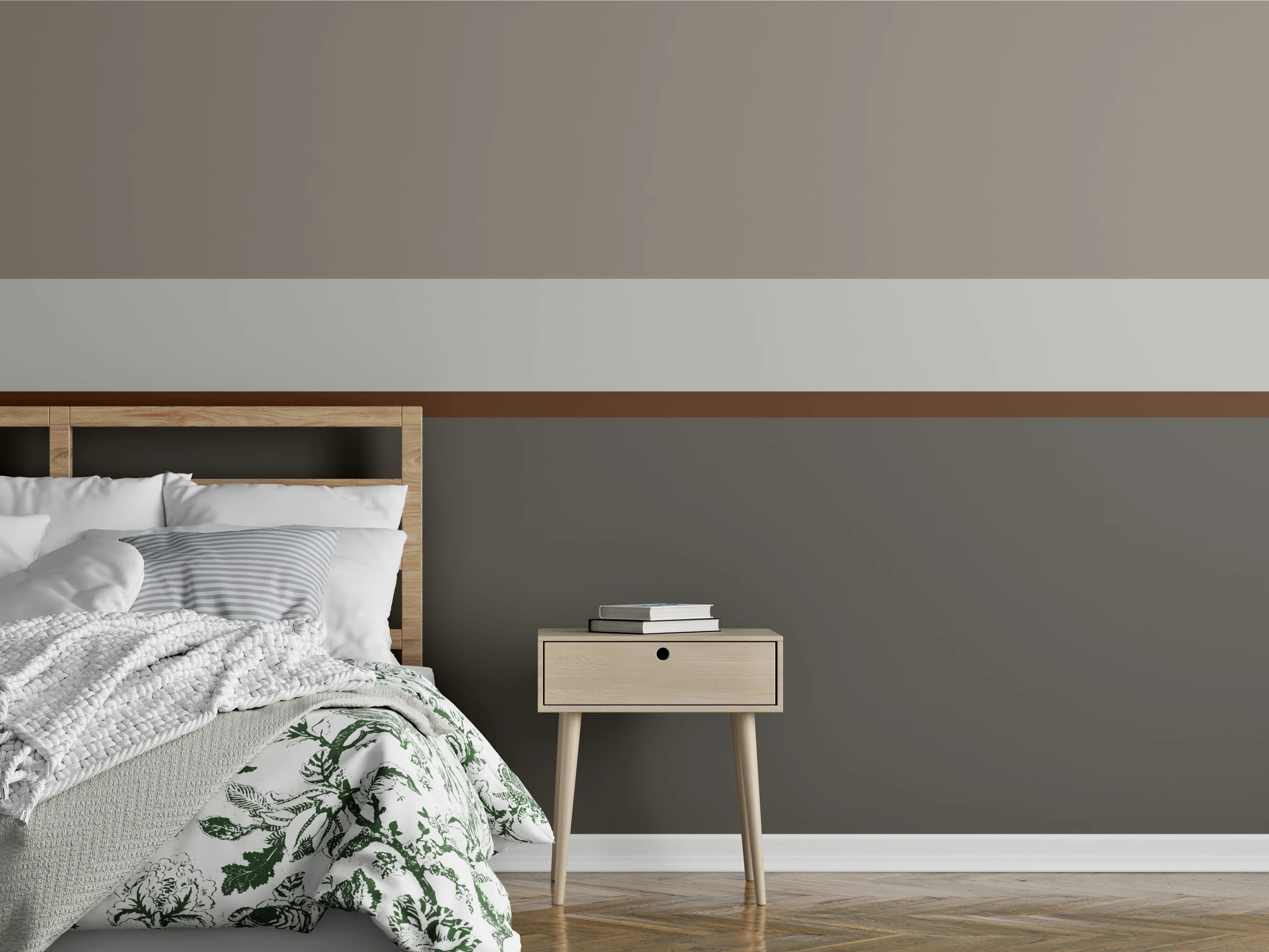 Wandverkleidung Schlafzimmer - Zeitloses Design in Grau und Weiß