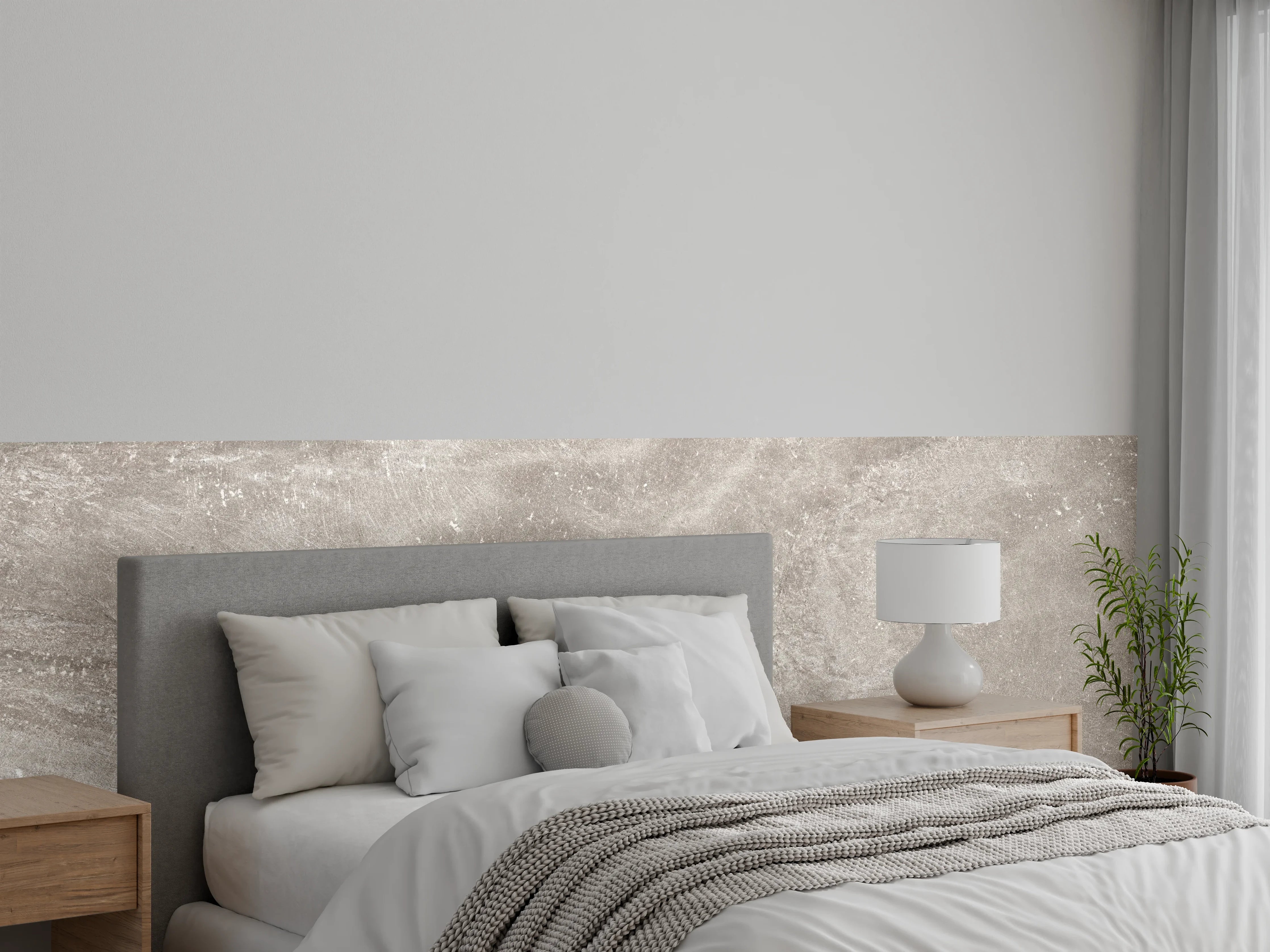 Wandverkleidung Schlafzimmer - Zement Textur