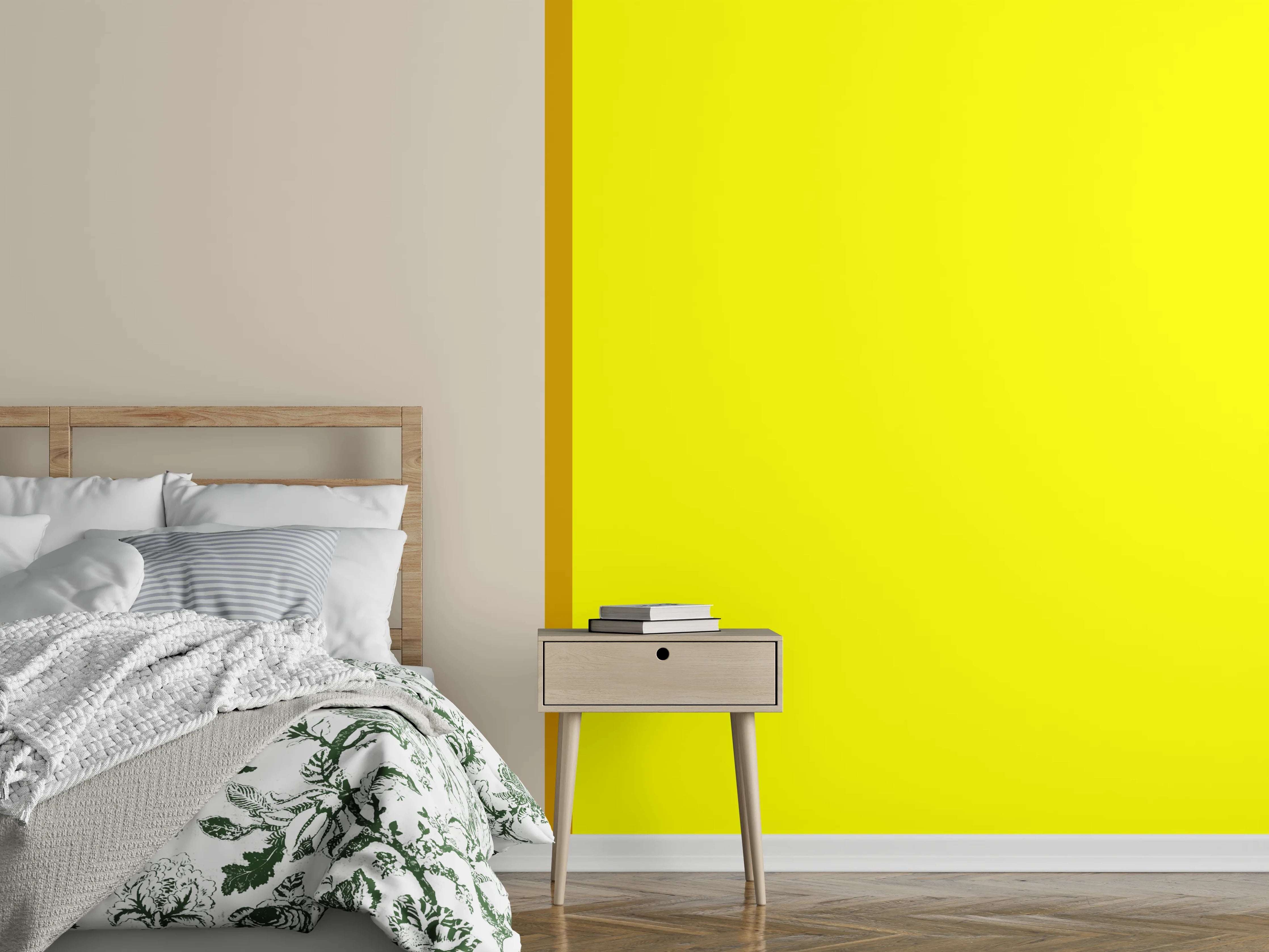 Wandverkleidung Schlafzimmer - Zweifarbige Minimal Art Wanddeko