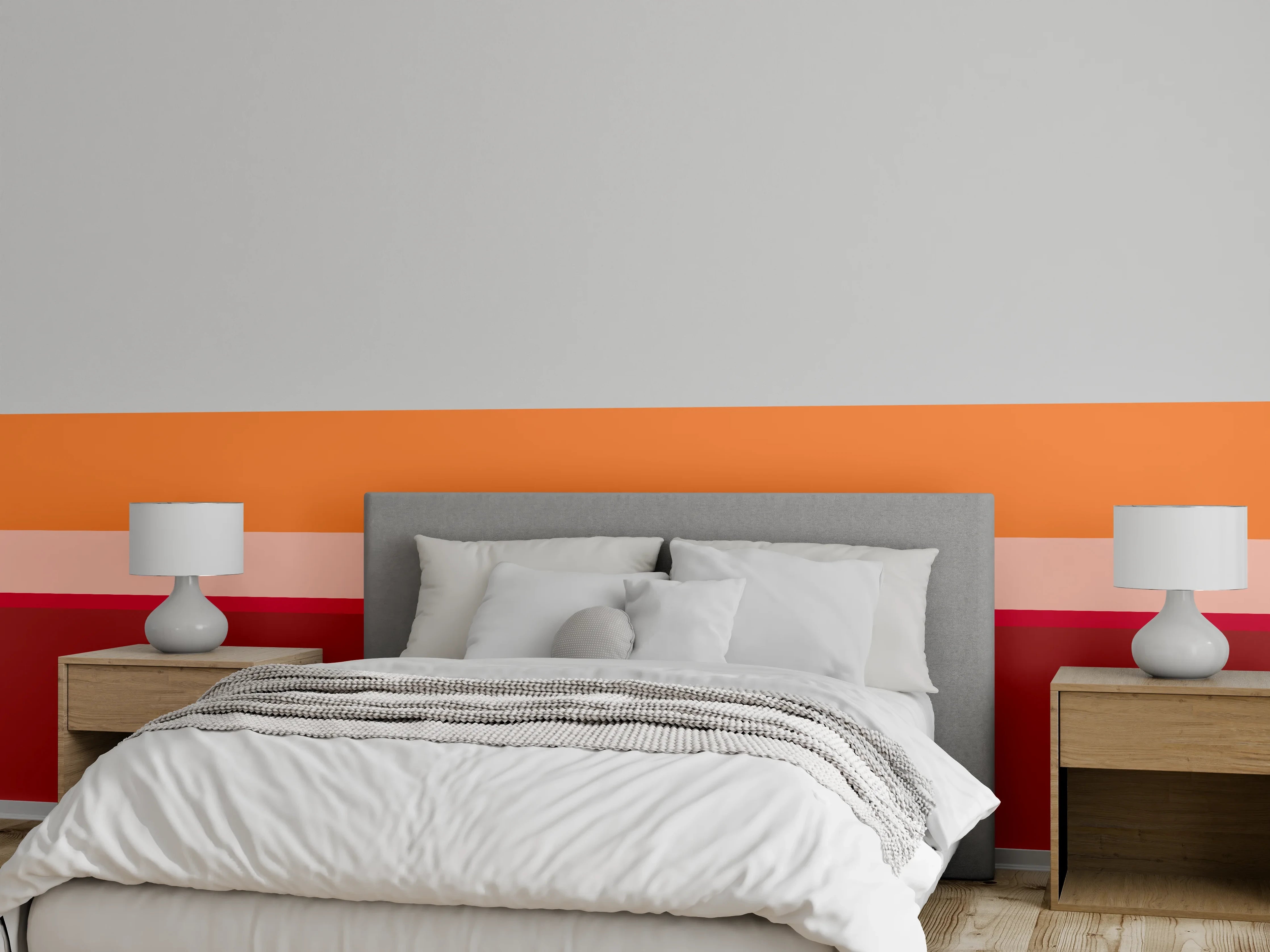 Wandverkleidung Schlafzimmer - Zwischen Glutrot und Nebelweiß