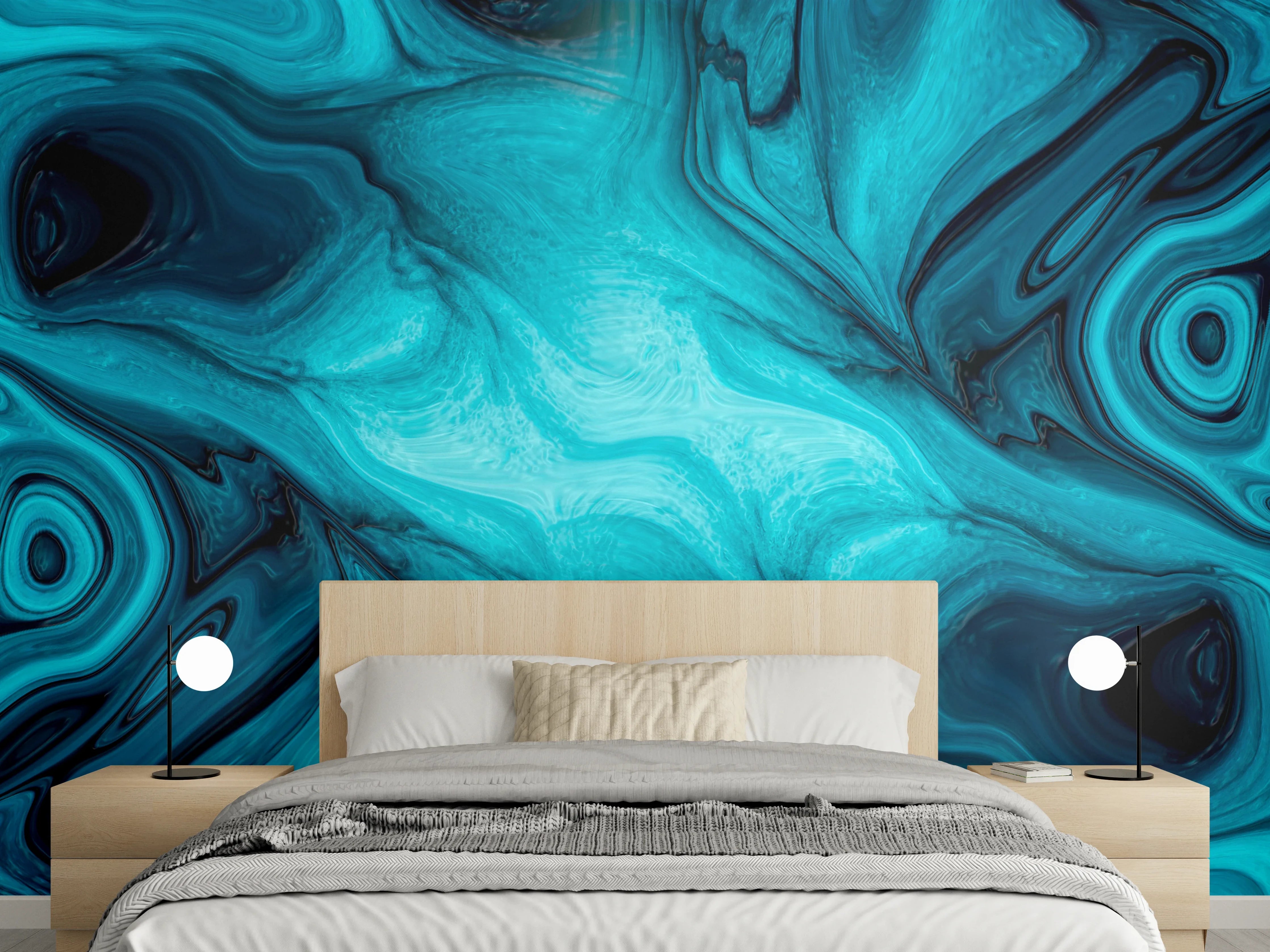 Wandverkleidung Schlafzimmer - flüssiges Acrylharz - Abstrakt