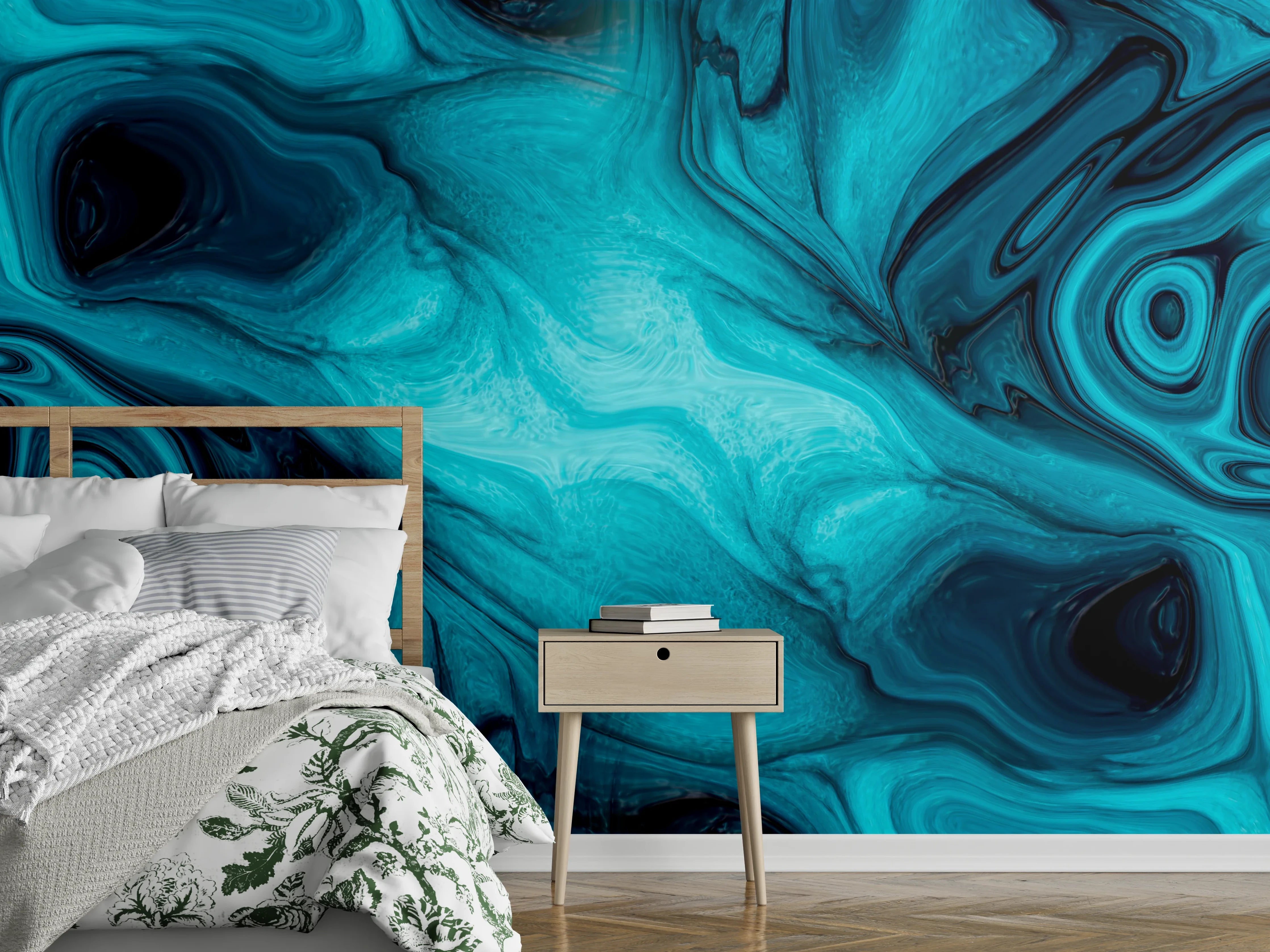 Wandverkleidung Schlafzimmer - flüssiges Acrylharz - Abstrakt