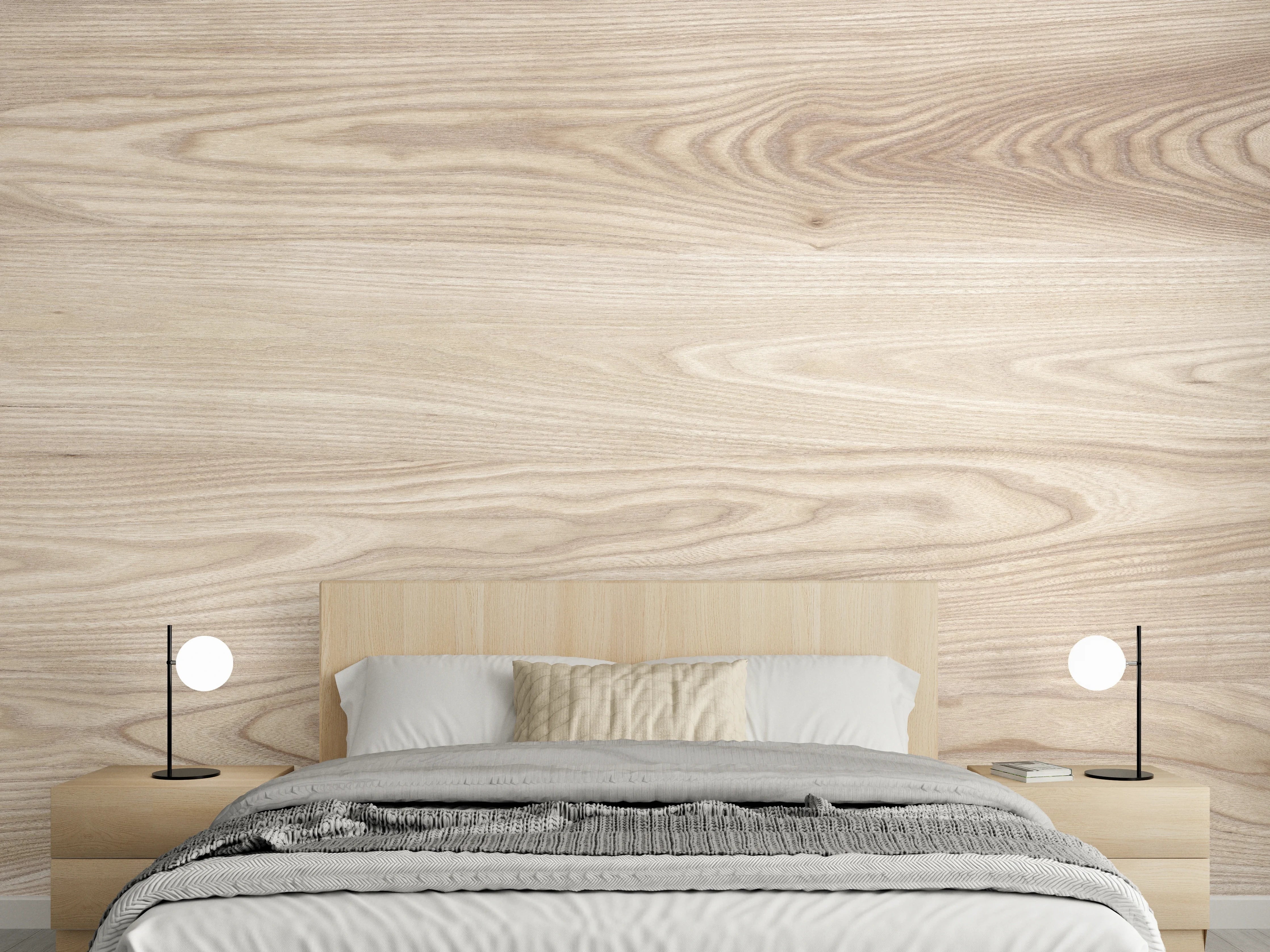 Wandverkleidung Schlafzimmer - schlichtes Holzmuster