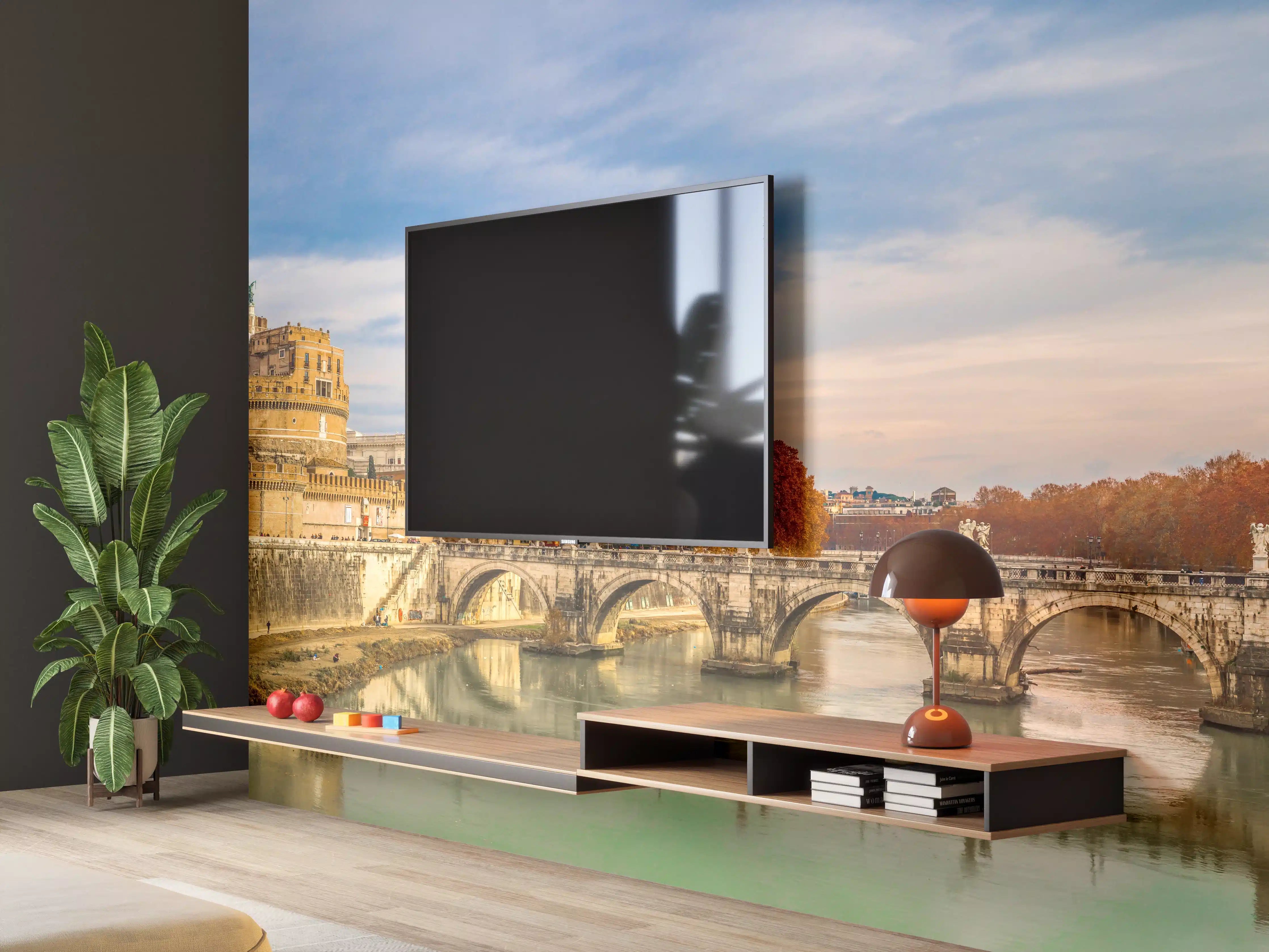 Wandverkleidung Wohnzimmer - Brücke in Sant'angelo in Rome - Italien
