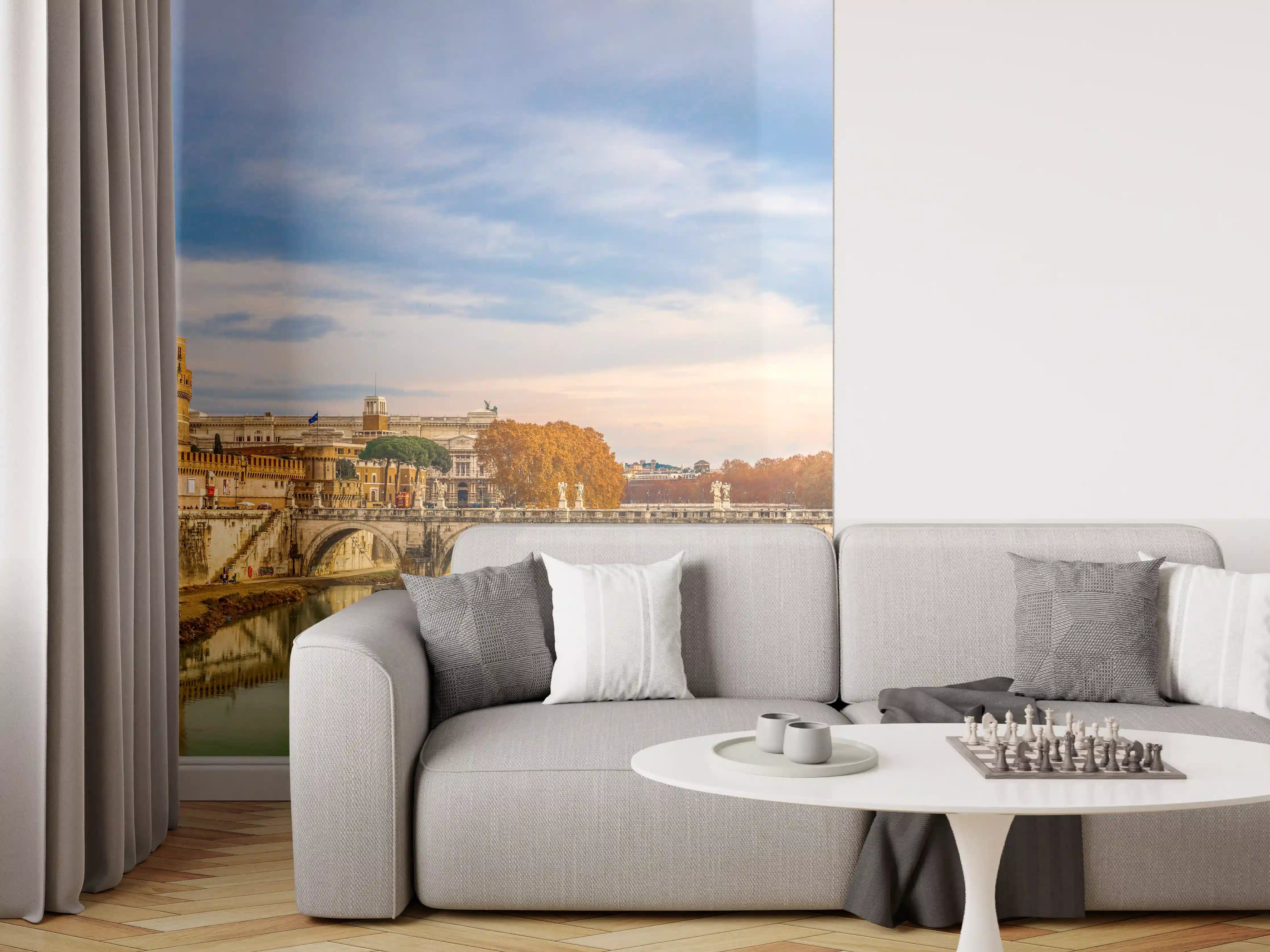 Wandverkleidung Wohnzimmer - Brücke in Sant'angelo in Rome - Italien