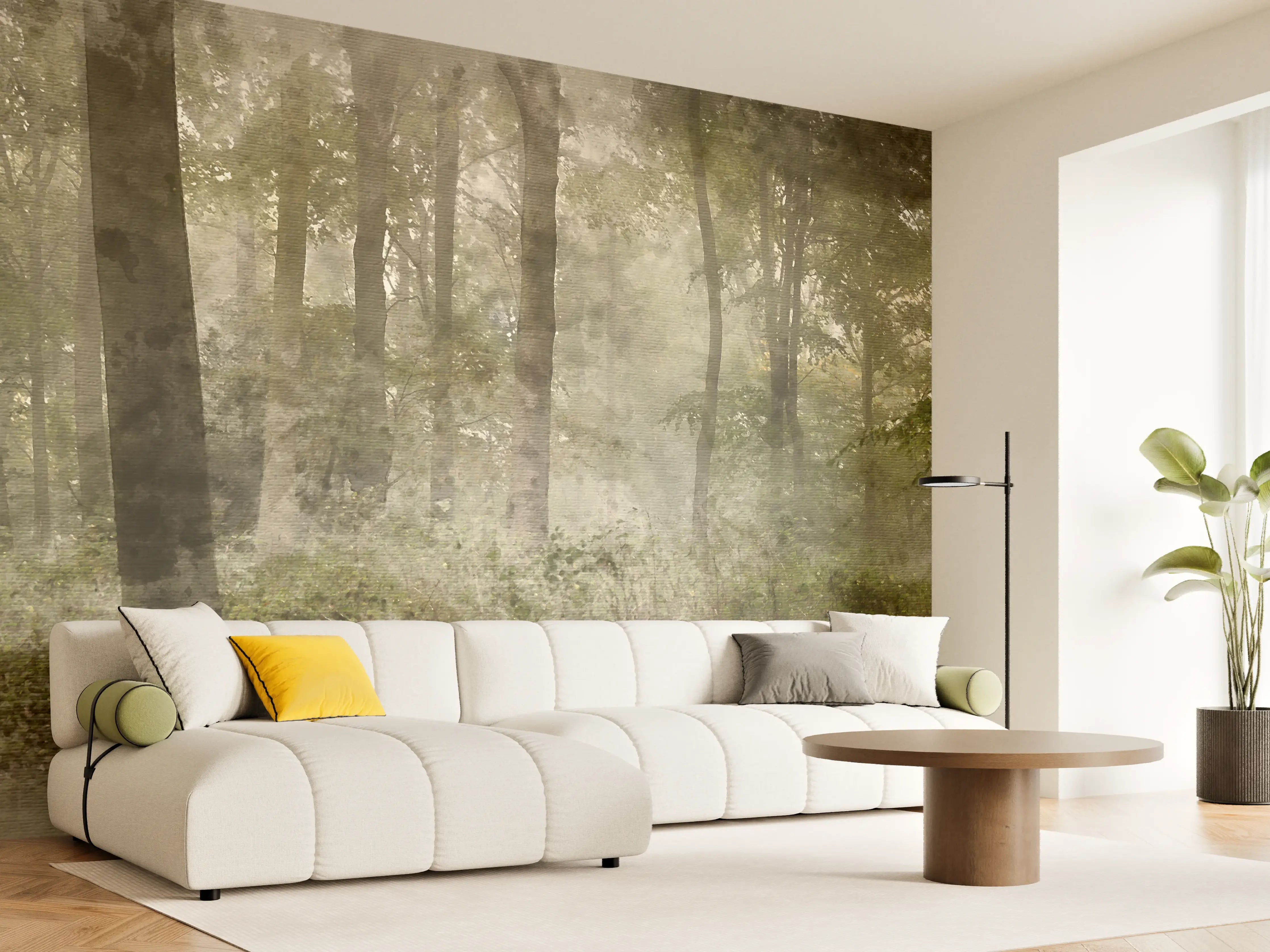 Wandverkleidung Wohnzimmer - Digitale Aquarellmalerei - von Wendo