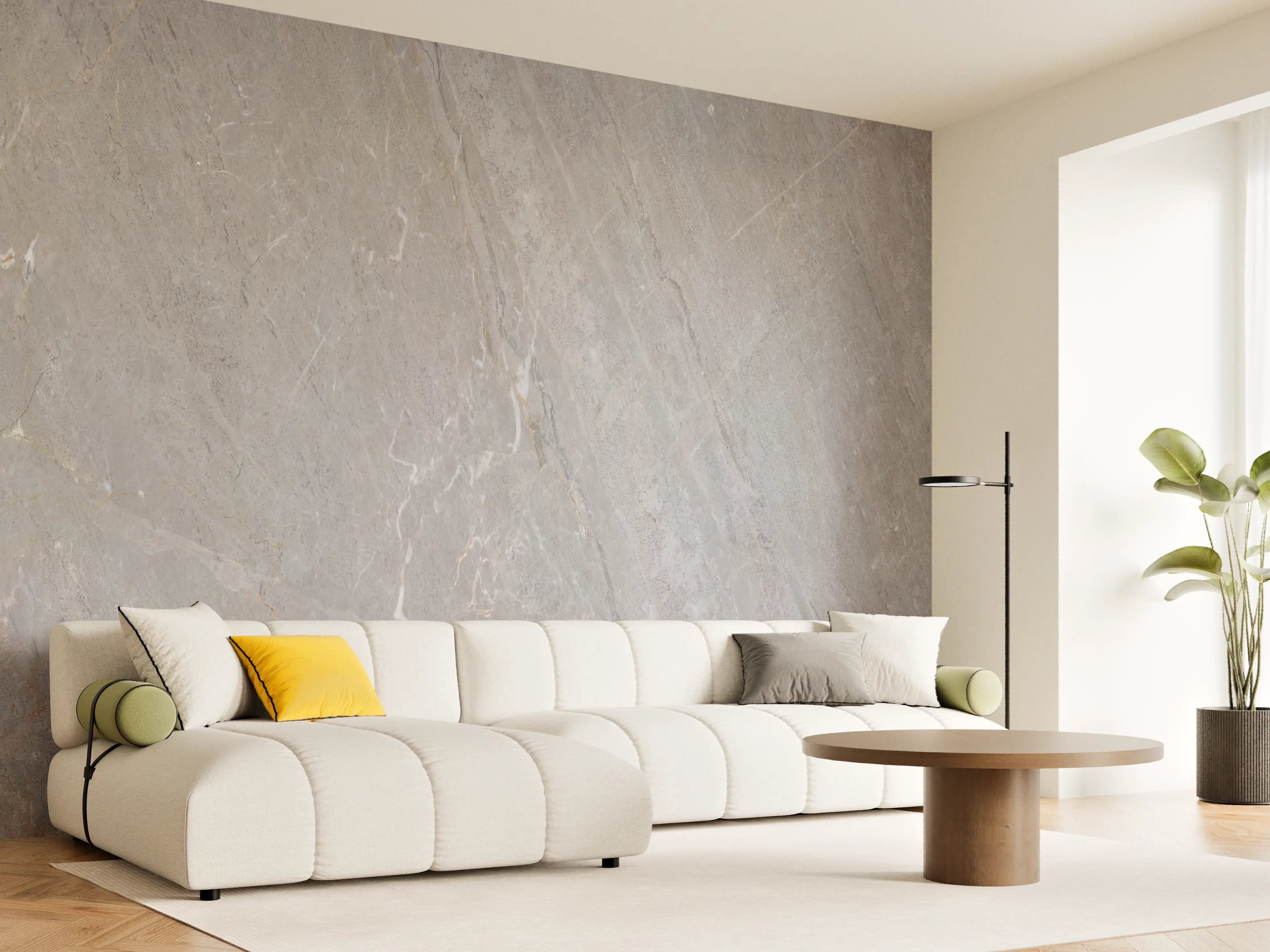 Wandverkleidung Wohnzimmer - Natürliche Graue Marmor Textur