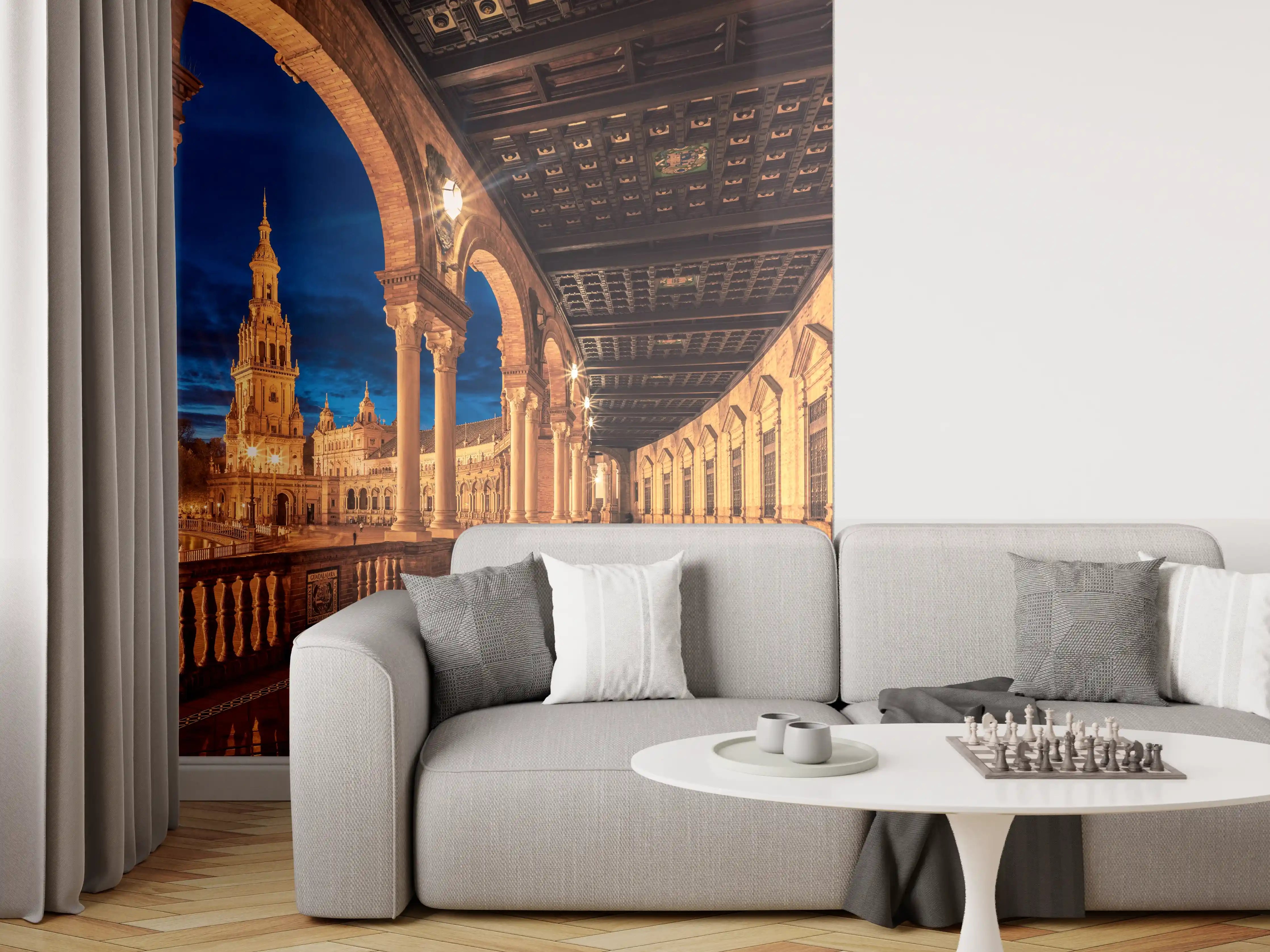 Wandverkleidung Wohnzimmer - Plaza de Espana con Sevilla - Spanien