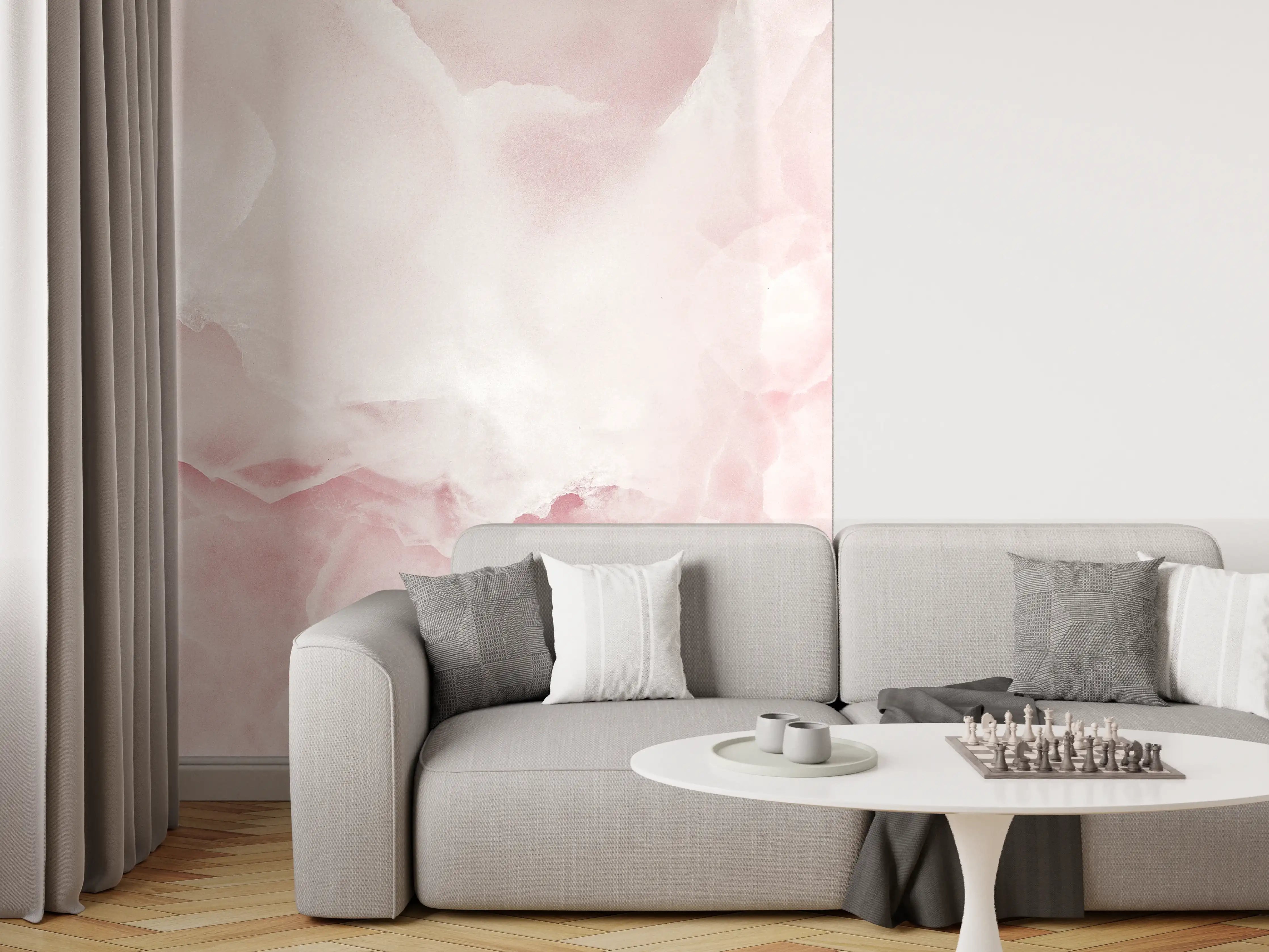 Wandverkleidung Wohnzimmer - Rosa Emperador Onyx Marmor