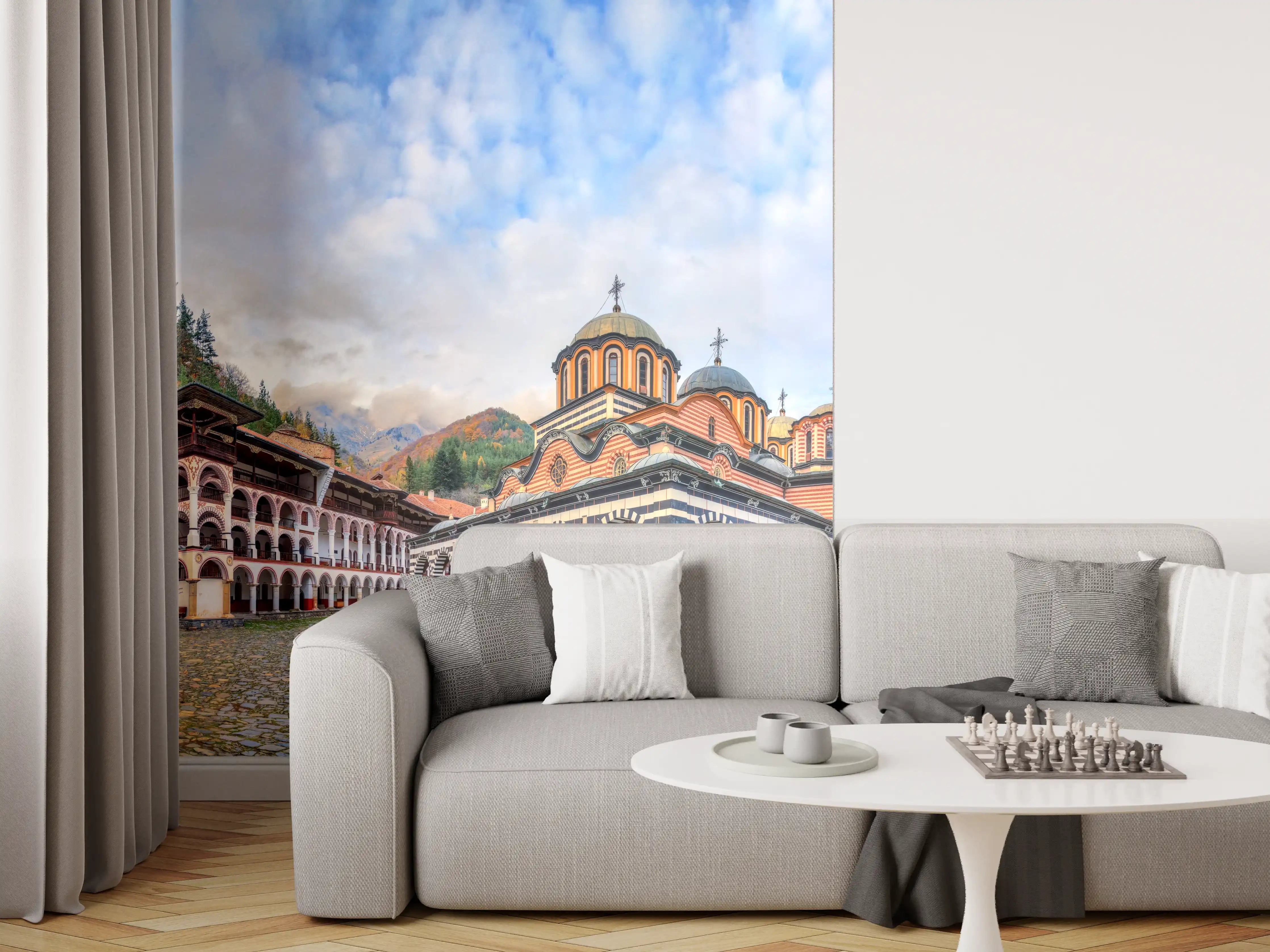 Wandverkleidung Wohnzimmer - Wunderschöner Panoramablick auf das Rila-Kloster