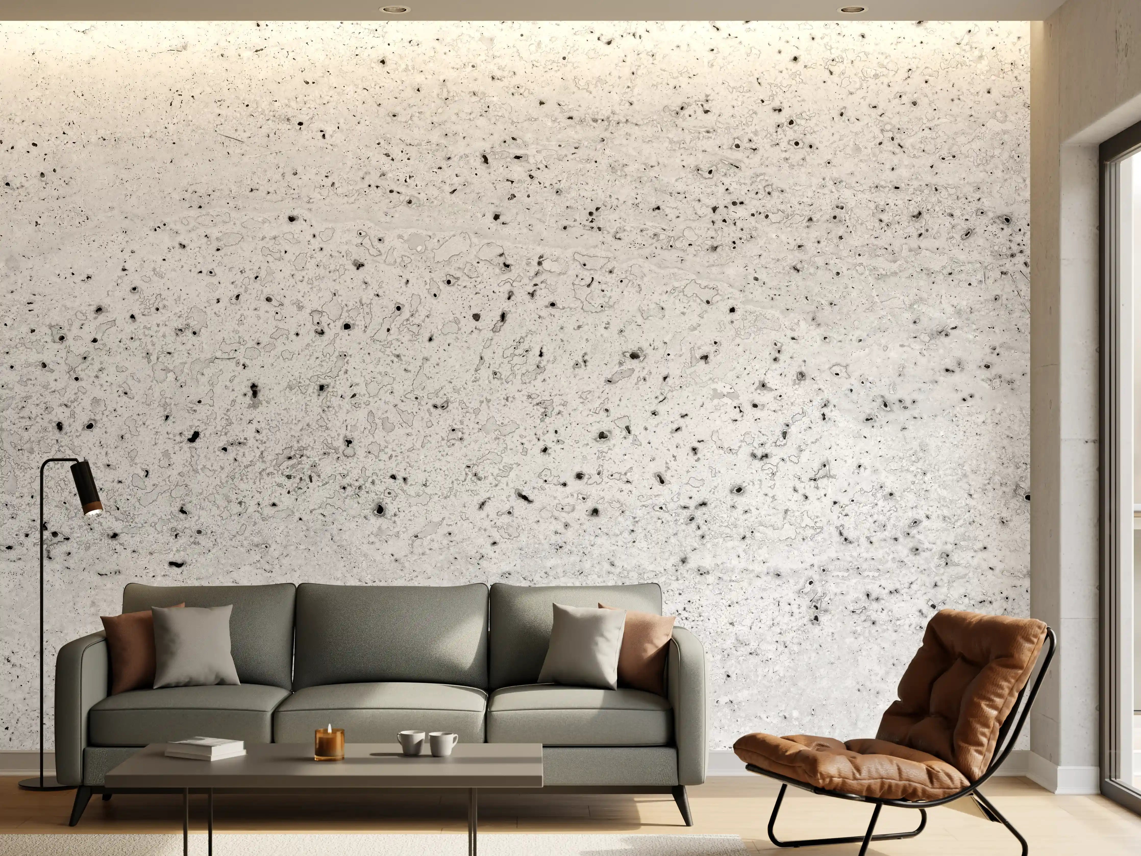 Wandverkleidung Wohnzimmer - Abstrakte Betonstruktur