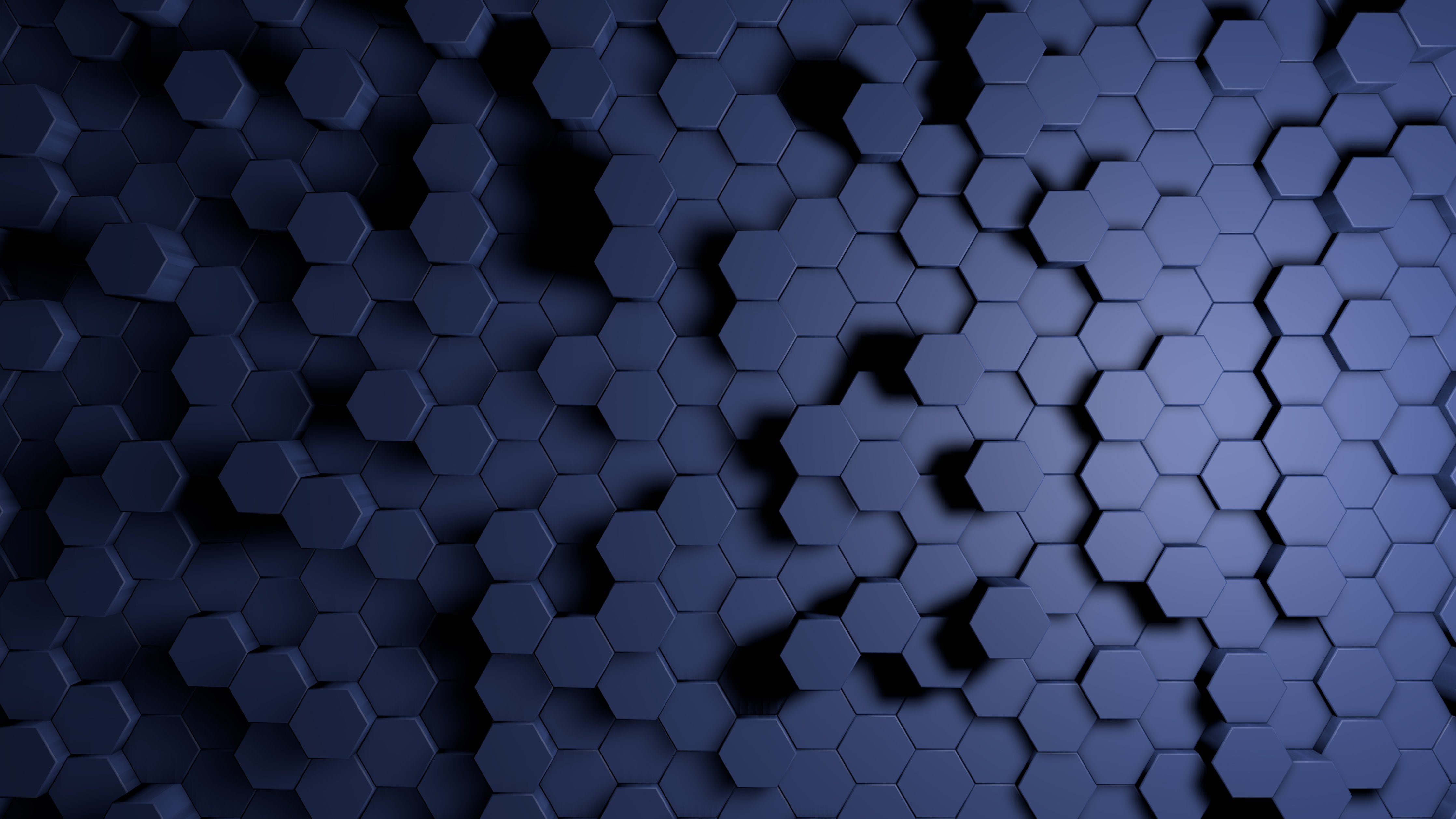 Wandverkleidung Wohnzimmer-Abstrakte Blau-Hexagon-Struktur