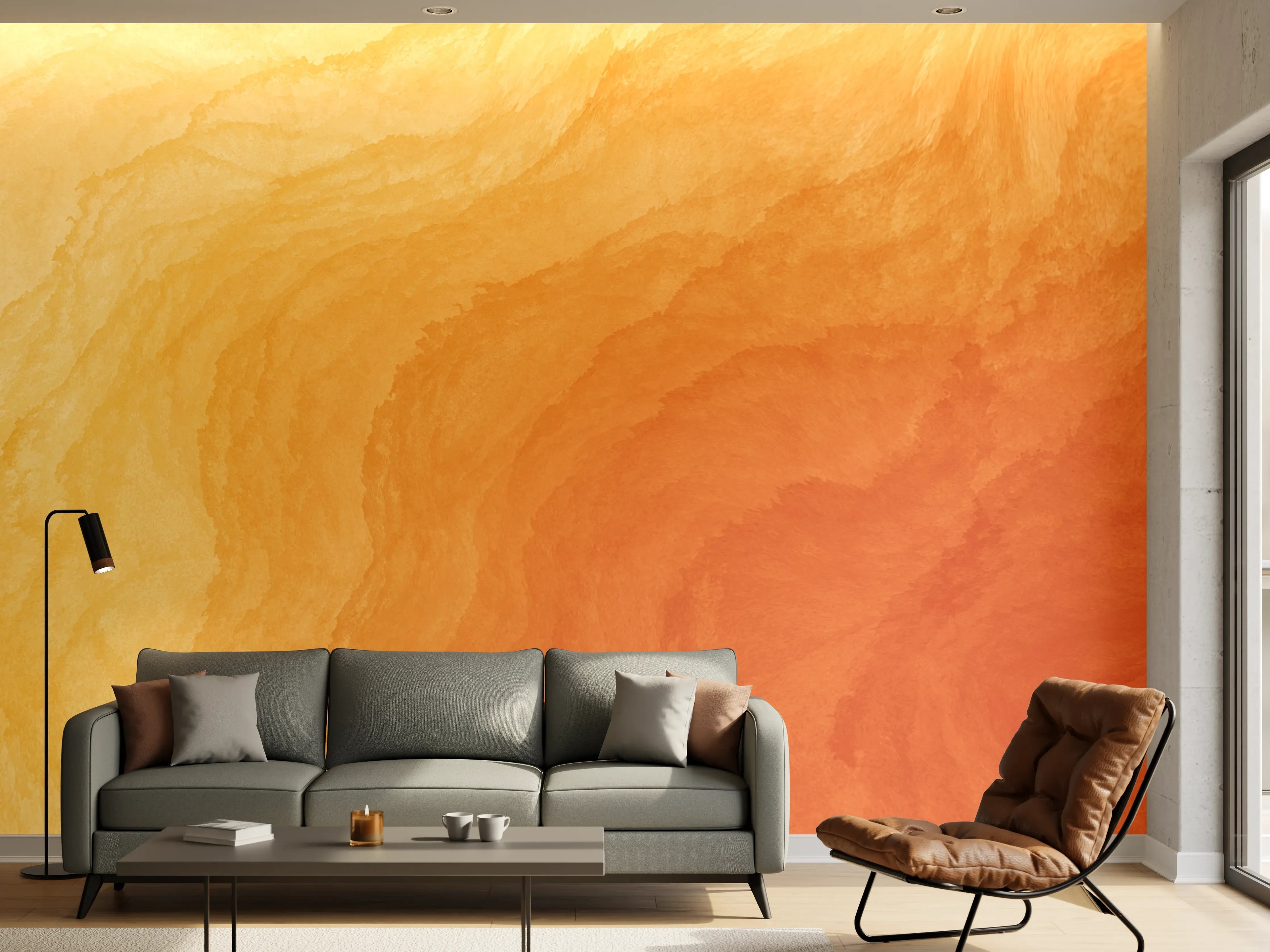 Wandverkleidung Wohnzimmer - Abstrakte Kunst - Aquarell