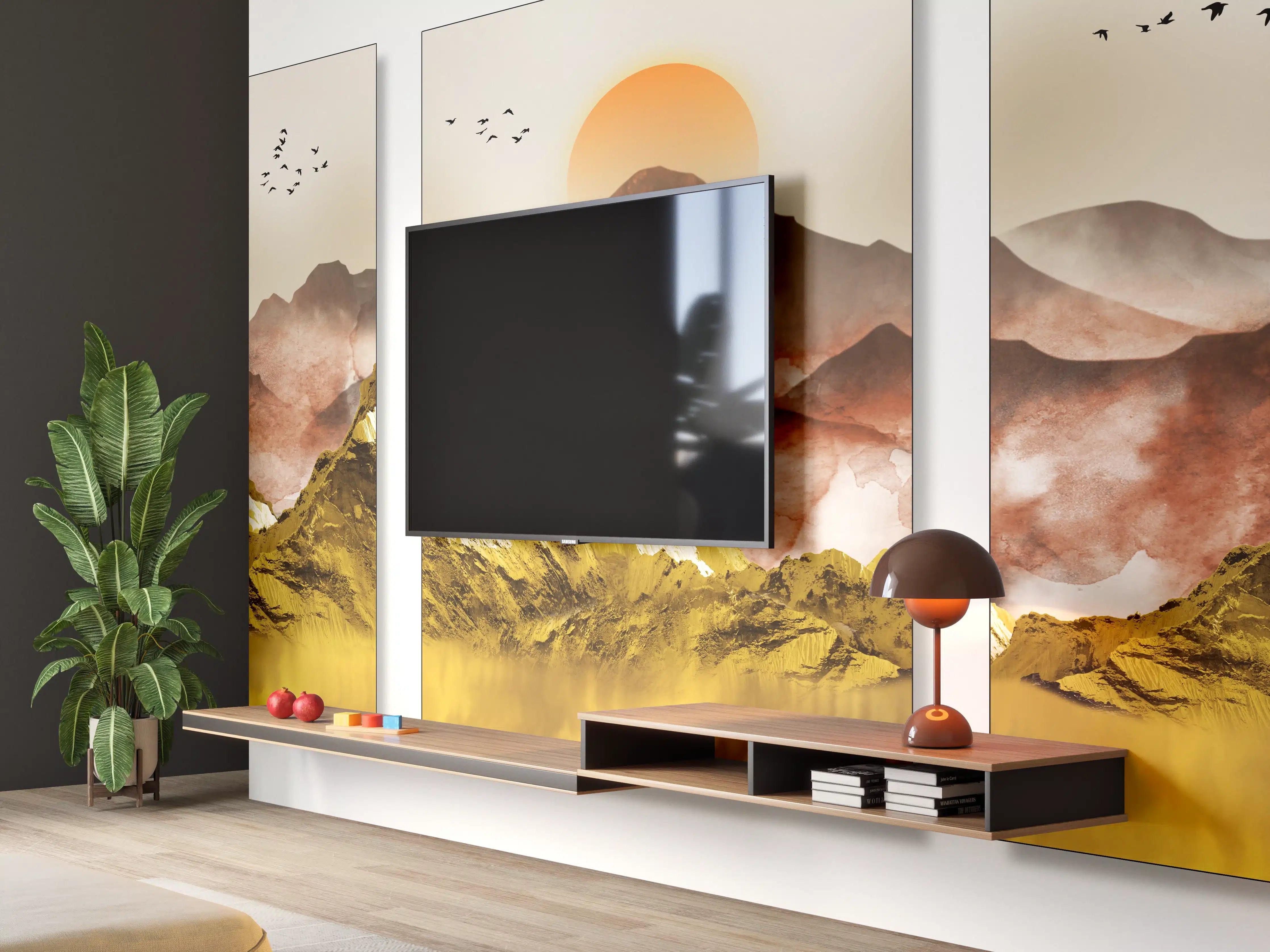 Wandverkleidung Wohnzimmer - Abstrakte Landschaftsfotos - Tapete