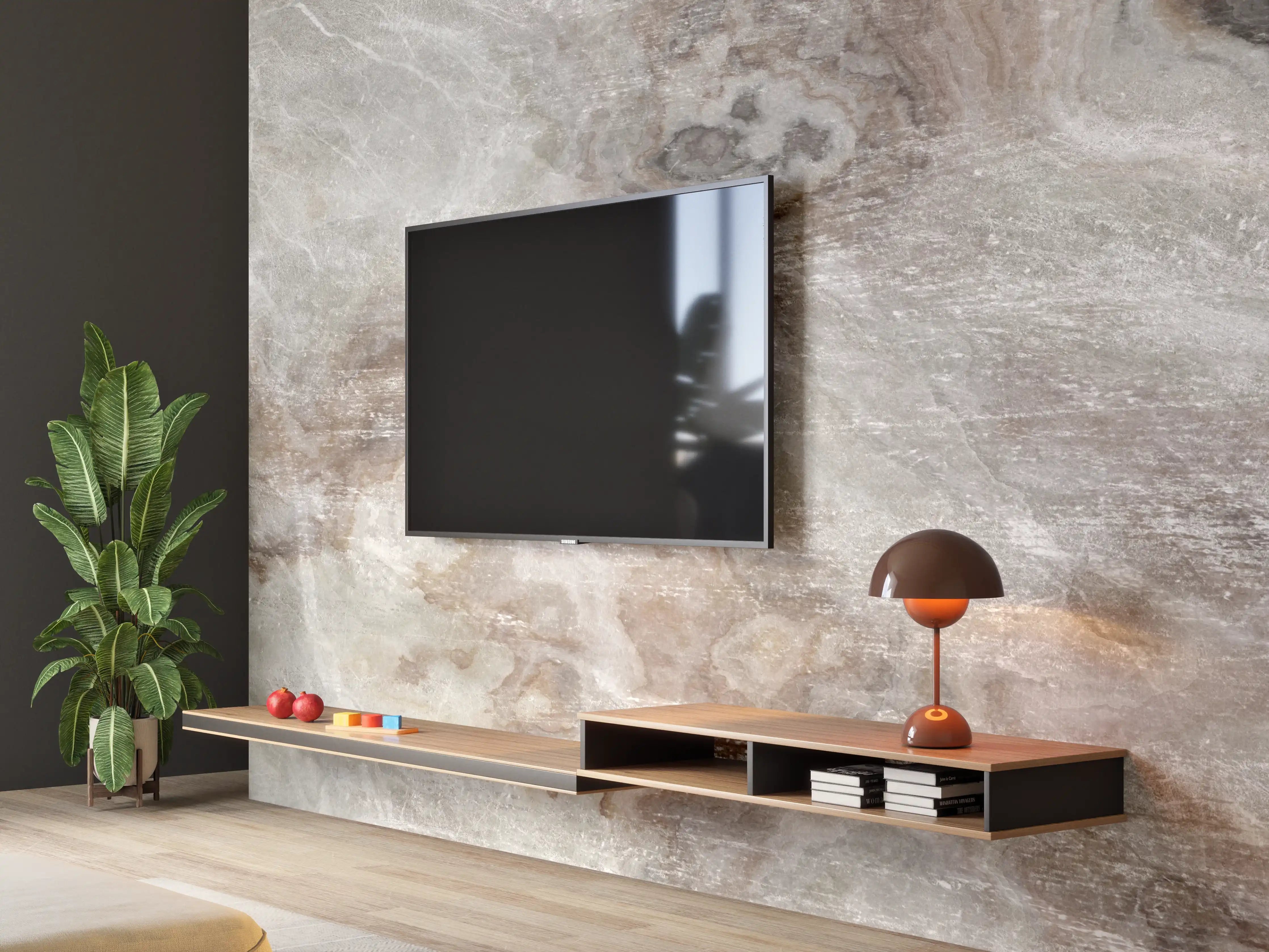 Wandverkleidung Wohnzimmer - Abstrakte Marmor Stein Textur