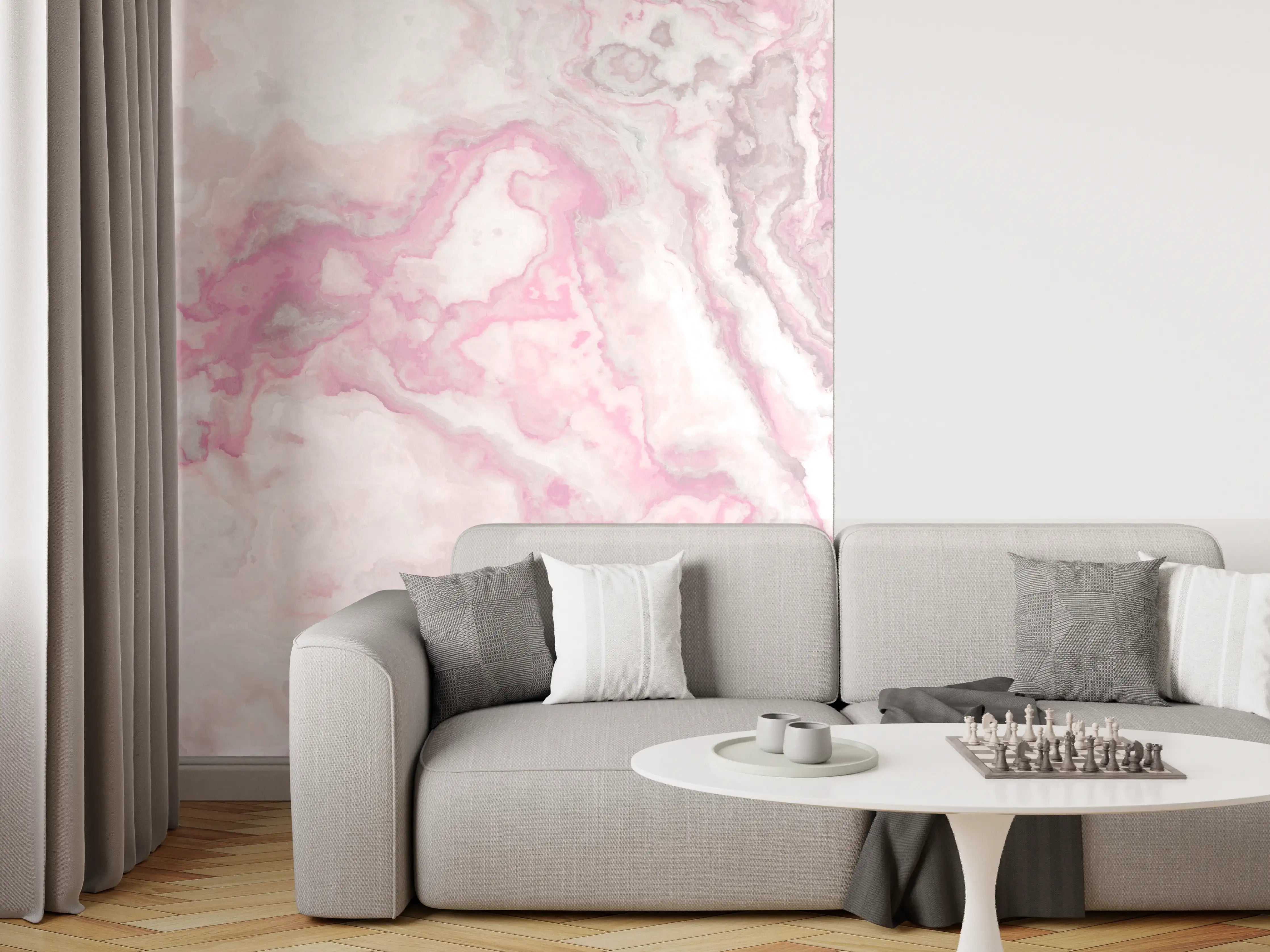 Wandverkleidung Wohnzimmer - Abstrakte Marmor Struktur - Aquarelldarstellung