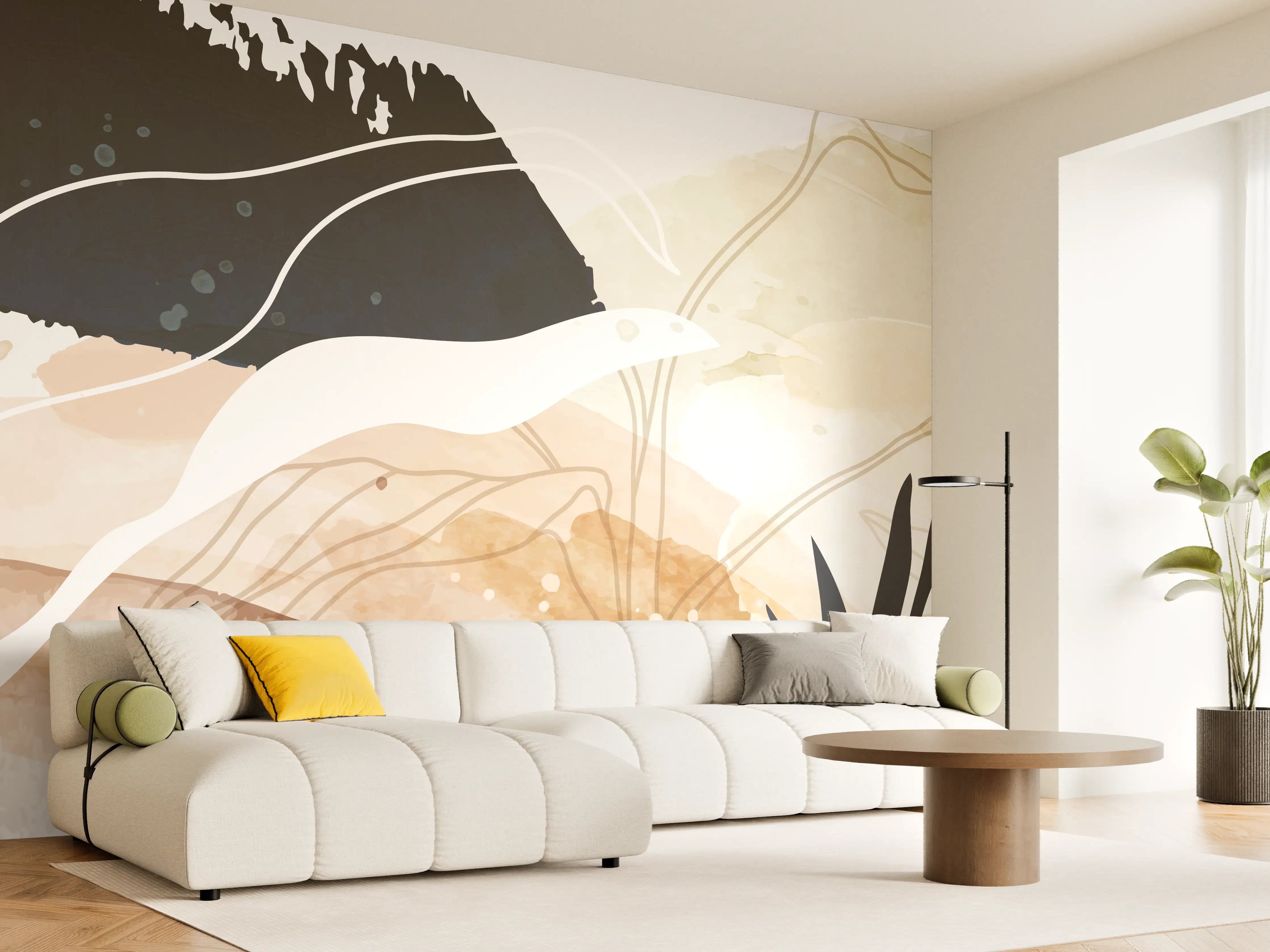 Wandverkleidung Wohnzimmer - Abstrakte Natur Kunst