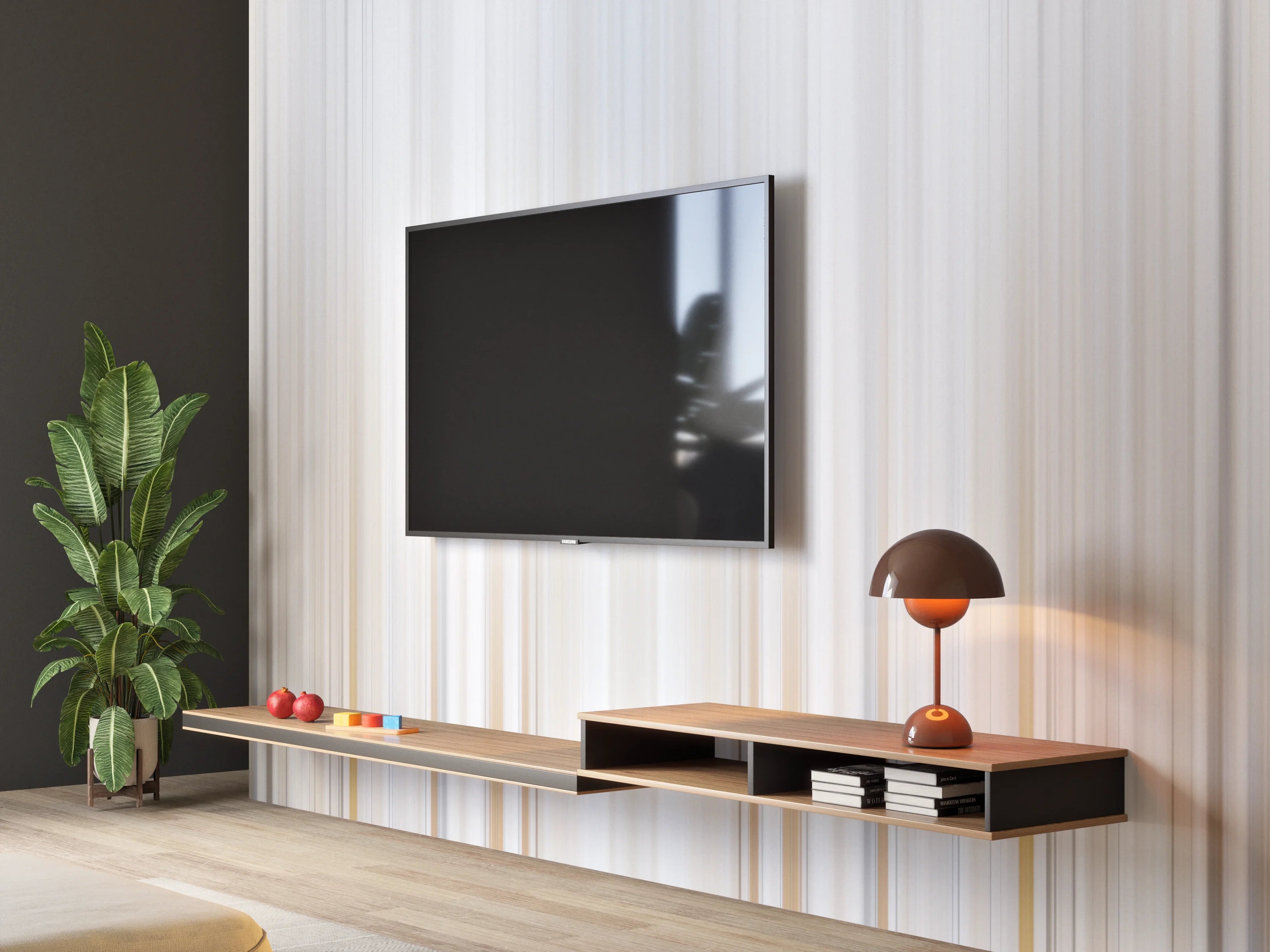 Wandverkleidung Wohnzimmer - Abstrakte Vertikale Linien